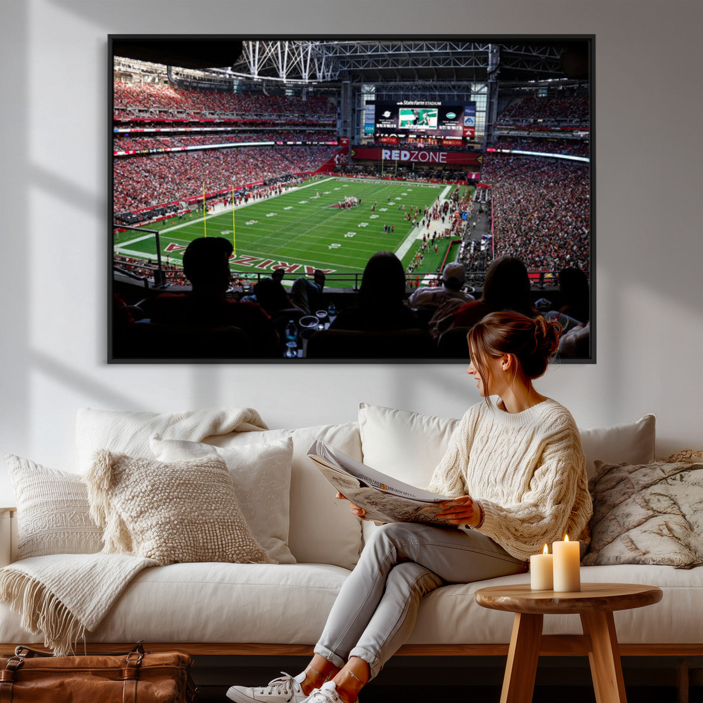 84196298-MGV-CV-36X24 - State Farm Stadium Canvas Wall Art, Arizona Cardinals Football Stadium Print, Glendale NFL Arena Photography Artwork