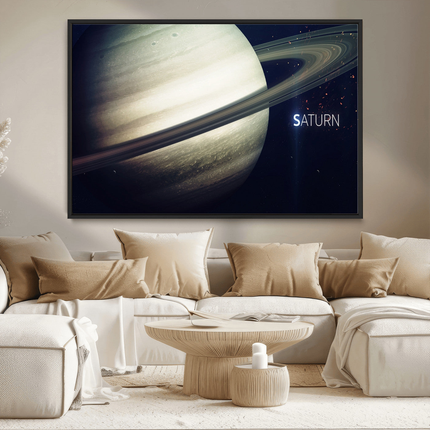 -Framed Saturn Wall Art Canvas Print