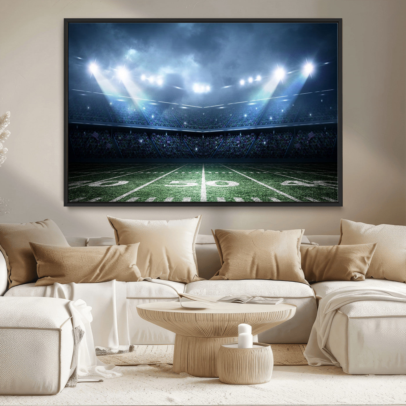 74741-MGV-FC-36X24_Black-American Football Stadium Wall Art Canvas, American Football Stadium Canvas Print