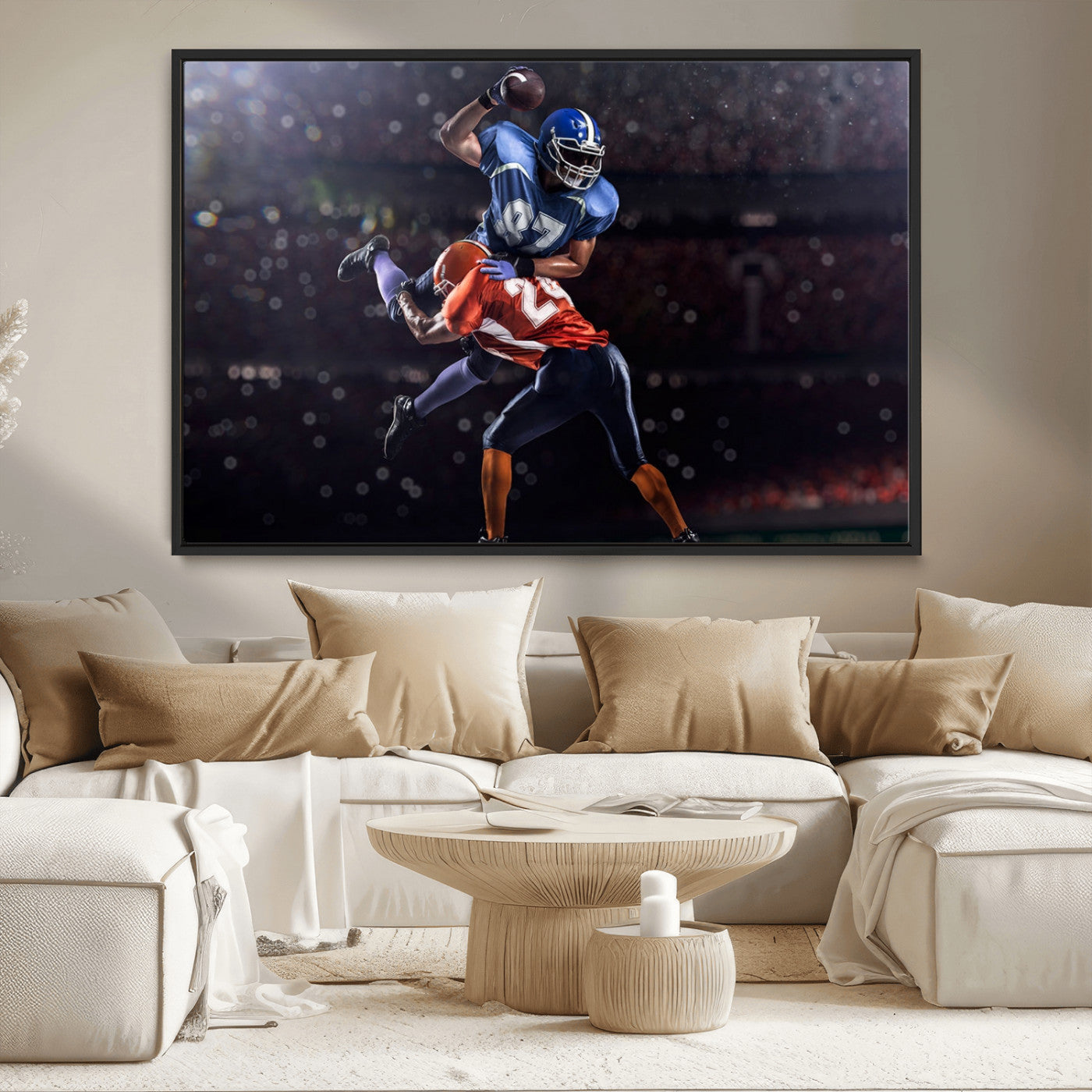 76491-MGV-CV-36X24-American Football Wall Art Canvas Print, Stadium Sport Wall Art Print