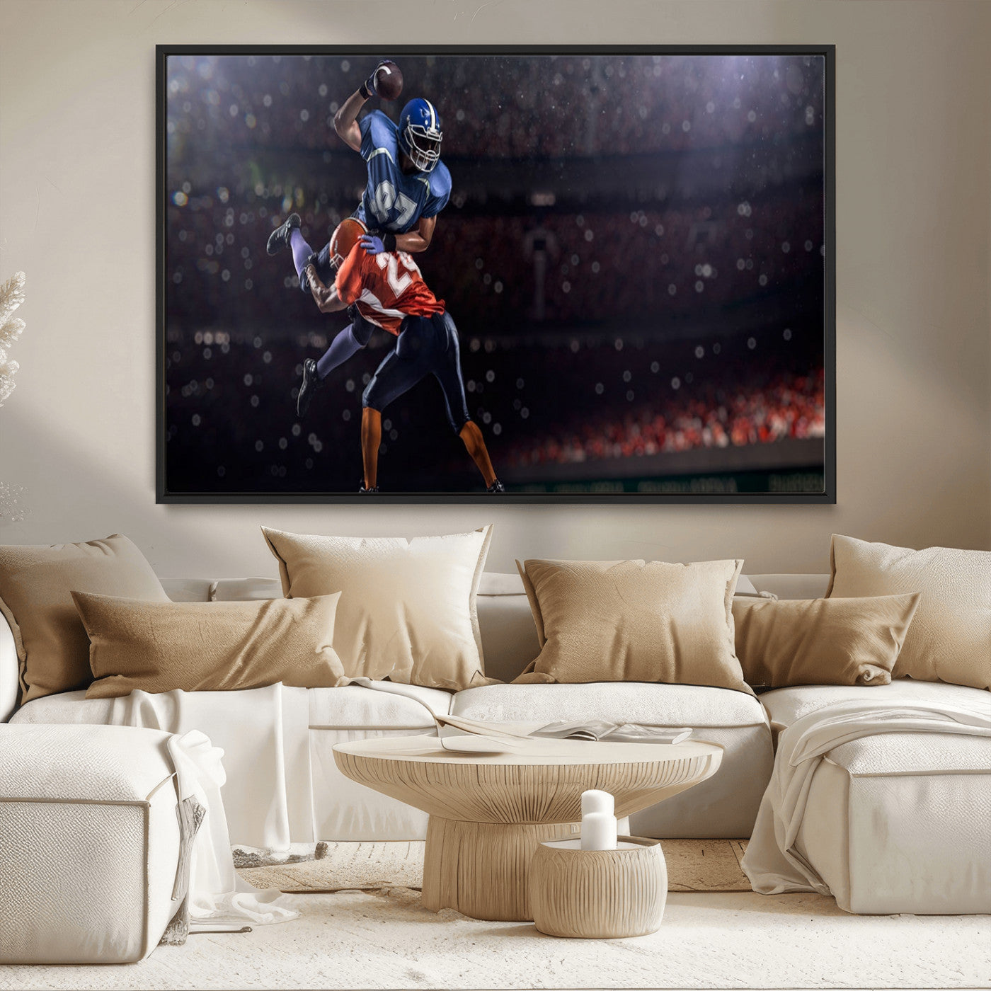 68009-MGV-CV-36X24-American Football Wall Art Canvas Print, Stadium Sport Wall Art Print