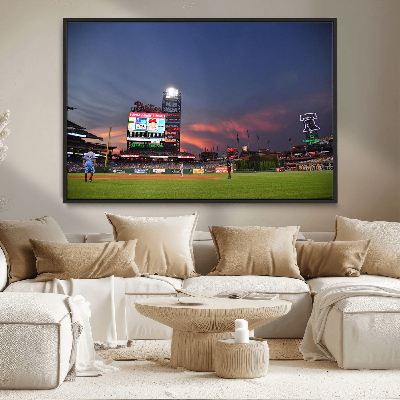 22594-MGV-CV-36X24-Philadelphia Phillies Baseball Print - Philadelphia Citizens Bank Park Stadium Wall Art, Phillies