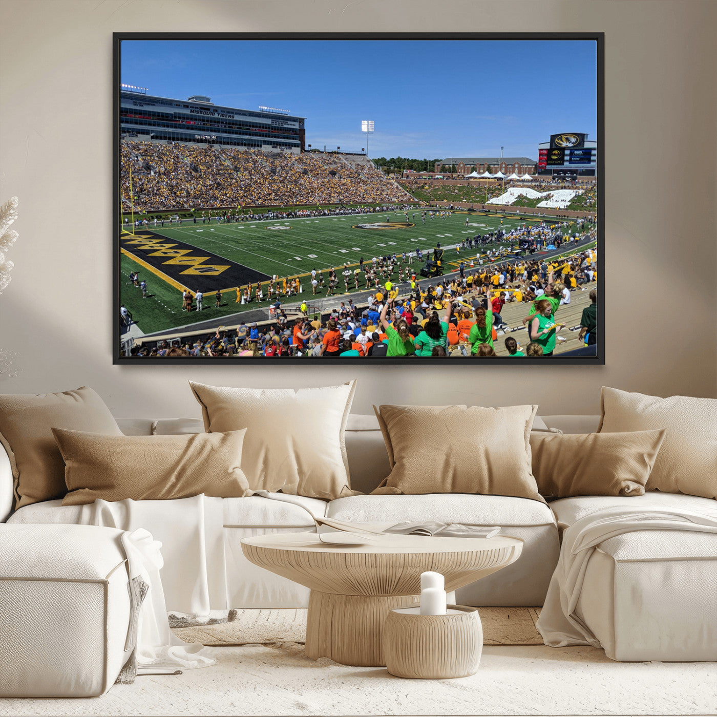 38399-MGV-CV-36X24-University of Missouri Tigers Football Team Print - Columbia Faurot Field Memorial Stadium Wall Art