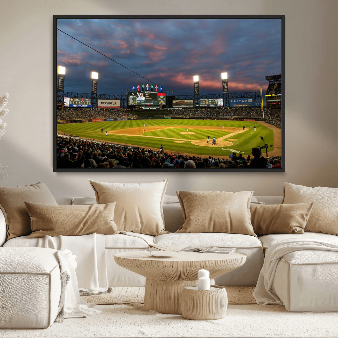 -Chicago White Sox Baseball Team Print Canvas- Guaranteed Rate Field Stadium Wall Art Canvas Print