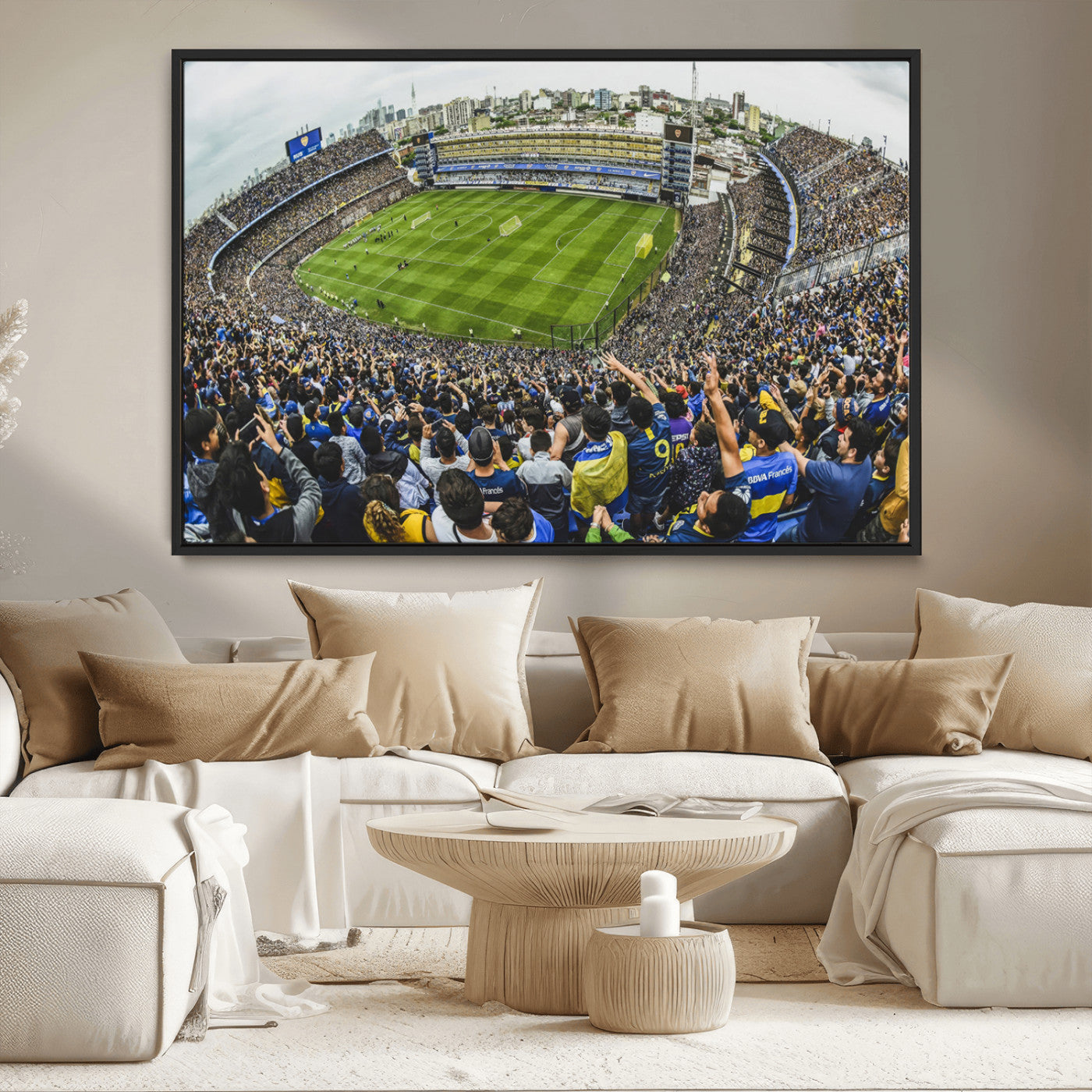 63839-MGV-FC-36X24_Black-Boca Juniors Soccer Team Print Wall Art - Buenos Aires Bombonera Stadium Canvas Print