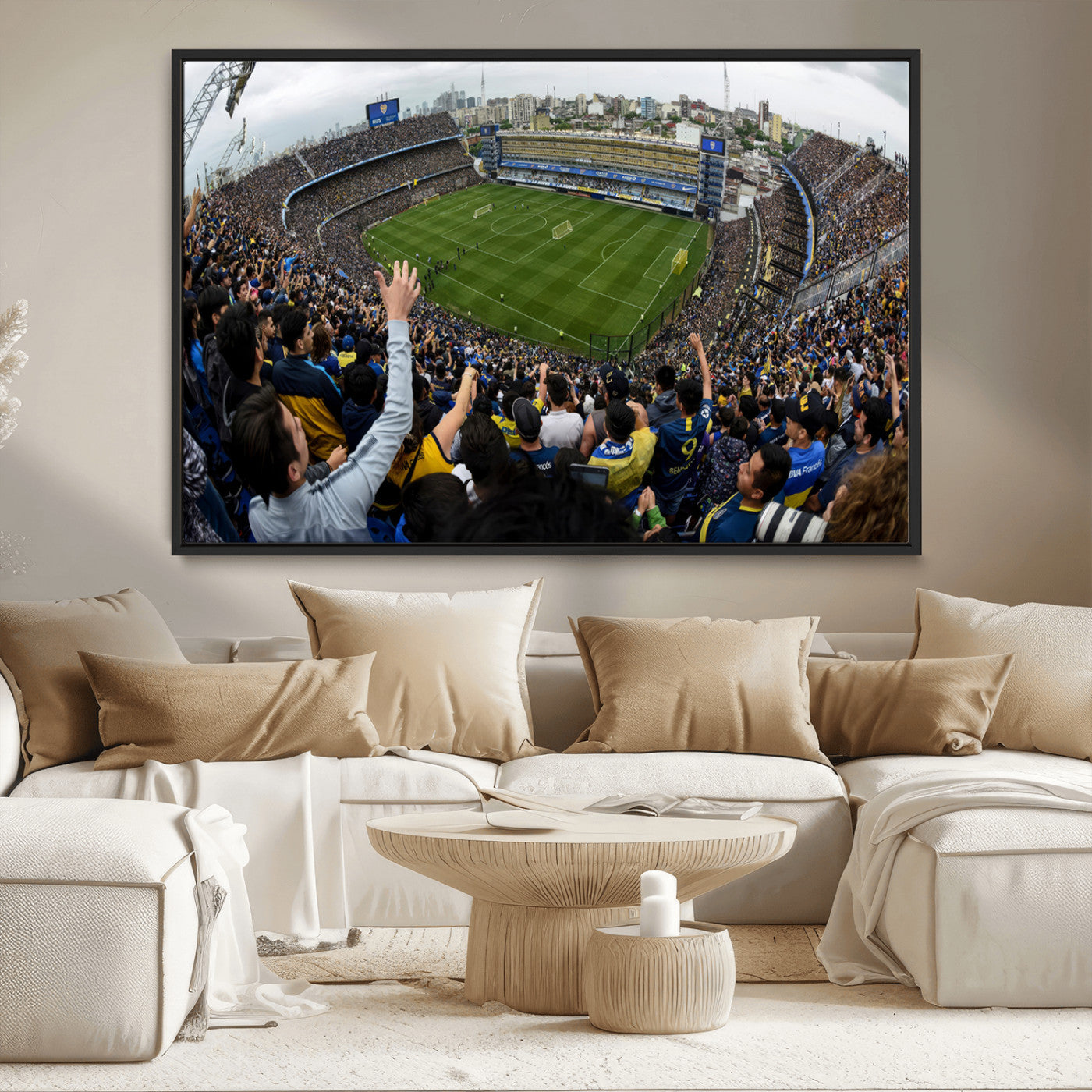 23173-MGV-CV-36X24-Boca Juniors Soccer Team Print - Buenos Aires Bombonera Stadium Wall Art Canvas Print