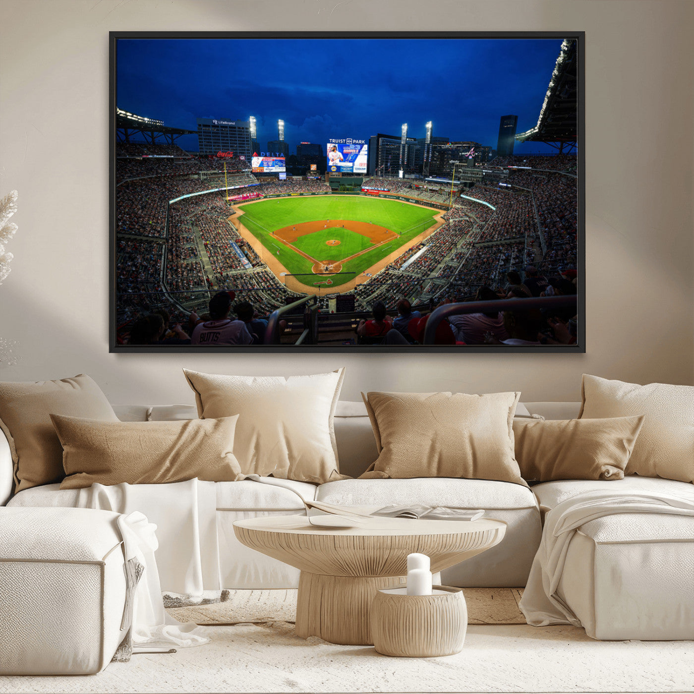 88590-MGV-CV-36X24-Truist Park Night Game Canvas Art - Atlanta Braves Stadium Wall Art Canvas