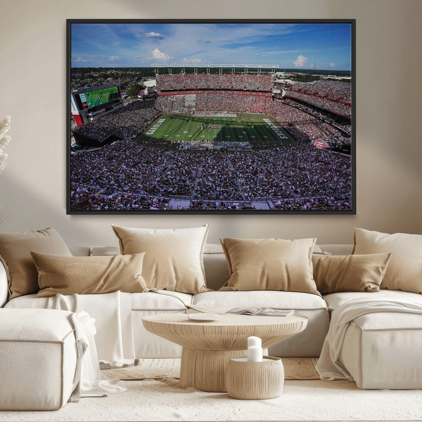 83382-MGV-CV-36X24-South Carolina Gamecocks Football Team Print - Columbia Williams-Brice Stadium Wall Art Canvas Print