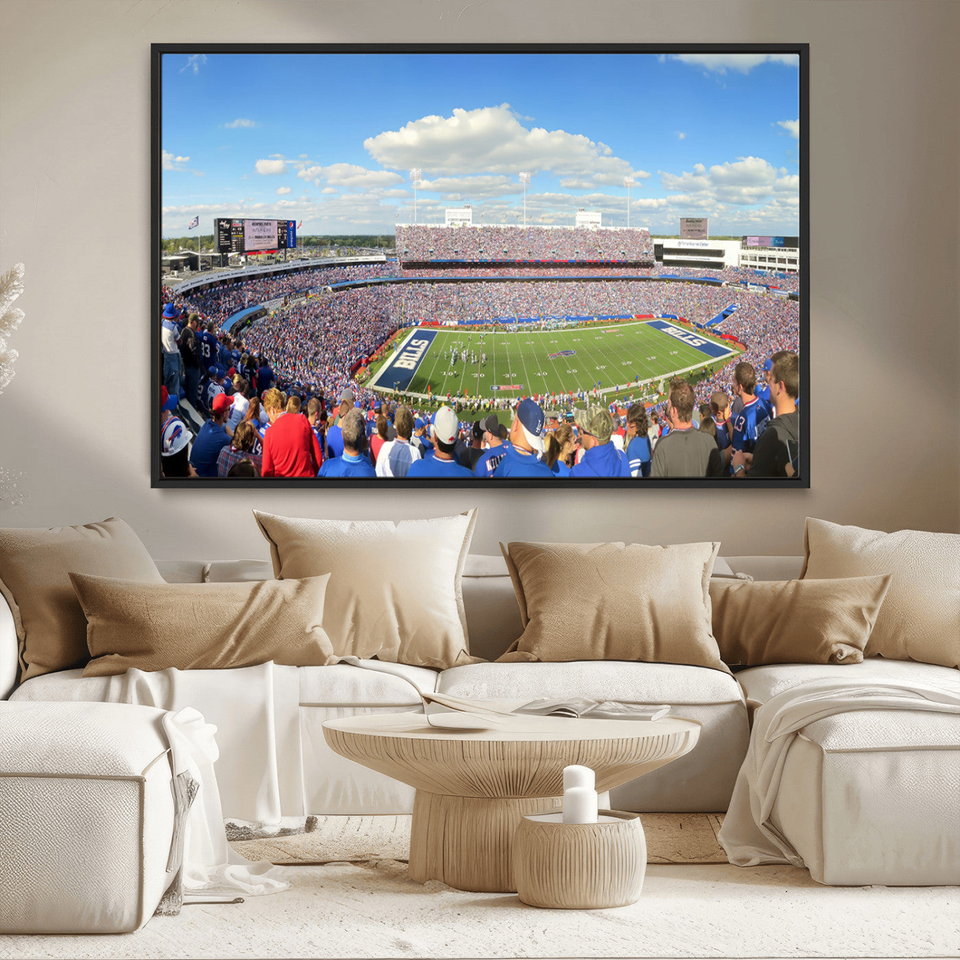 35302-MGV-CV-36X24-Buffalo Bills NFL Football Team Print - Buffalo Highmark Stadium Wall Art Canvas Print