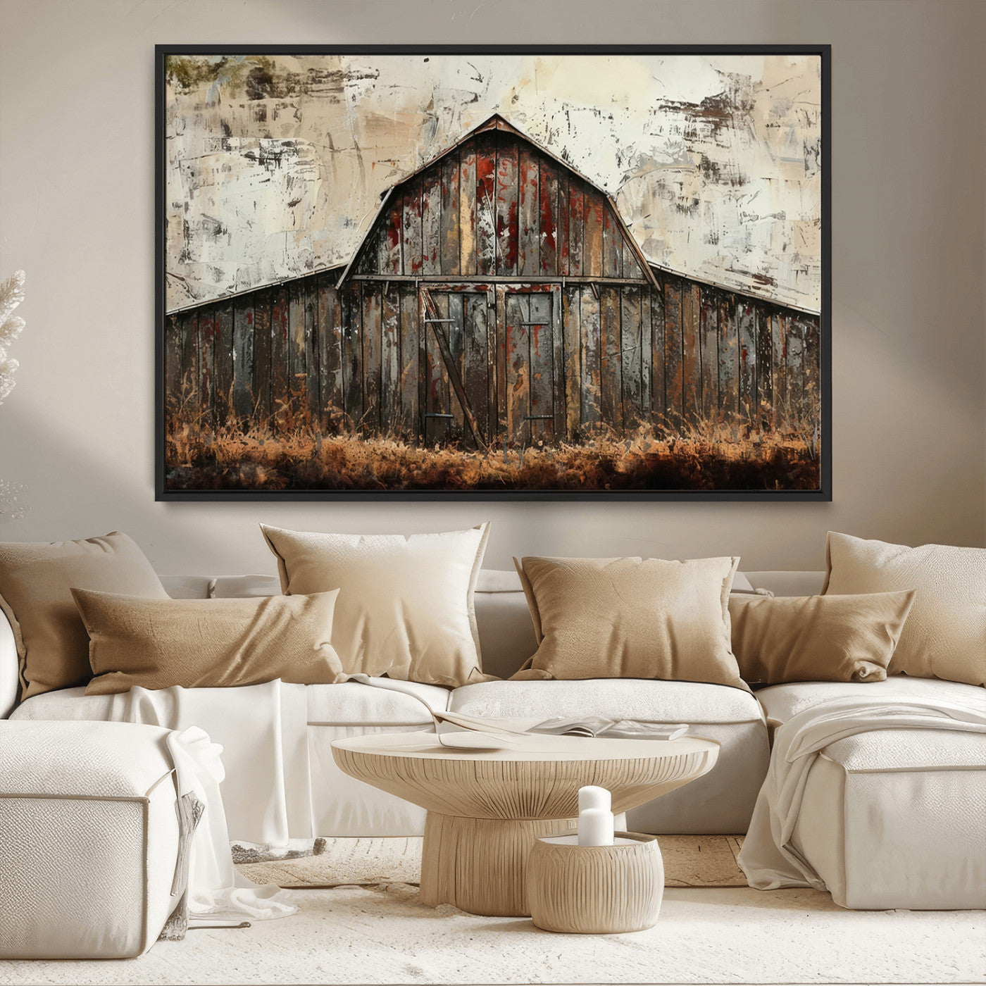 -Rustic Barn Wall Art | Farmhouse Wall Decor Canvas Print | Ready to Hang Barn Decor for Cabin or