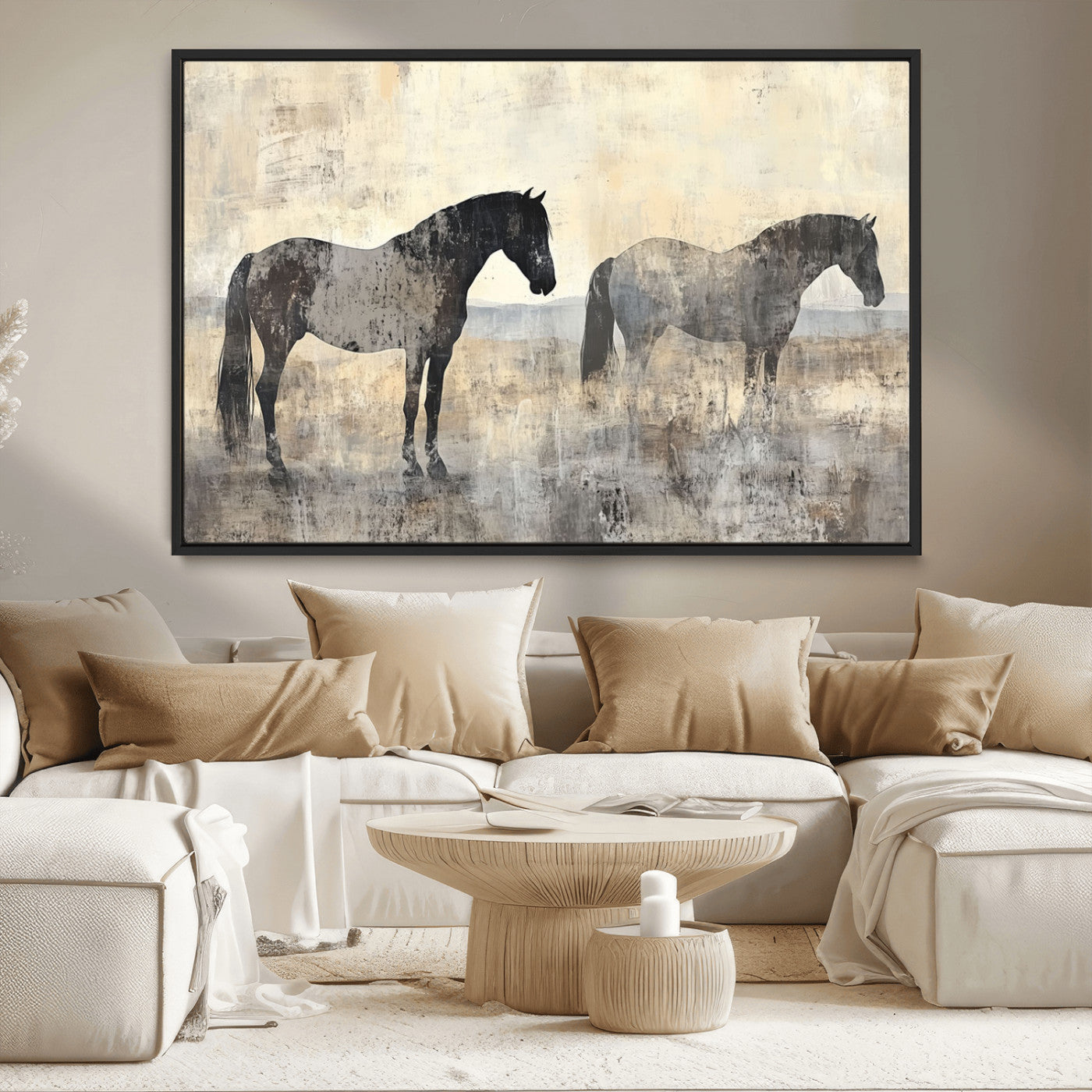 -Vintage Horses Wall Art Canvas Print