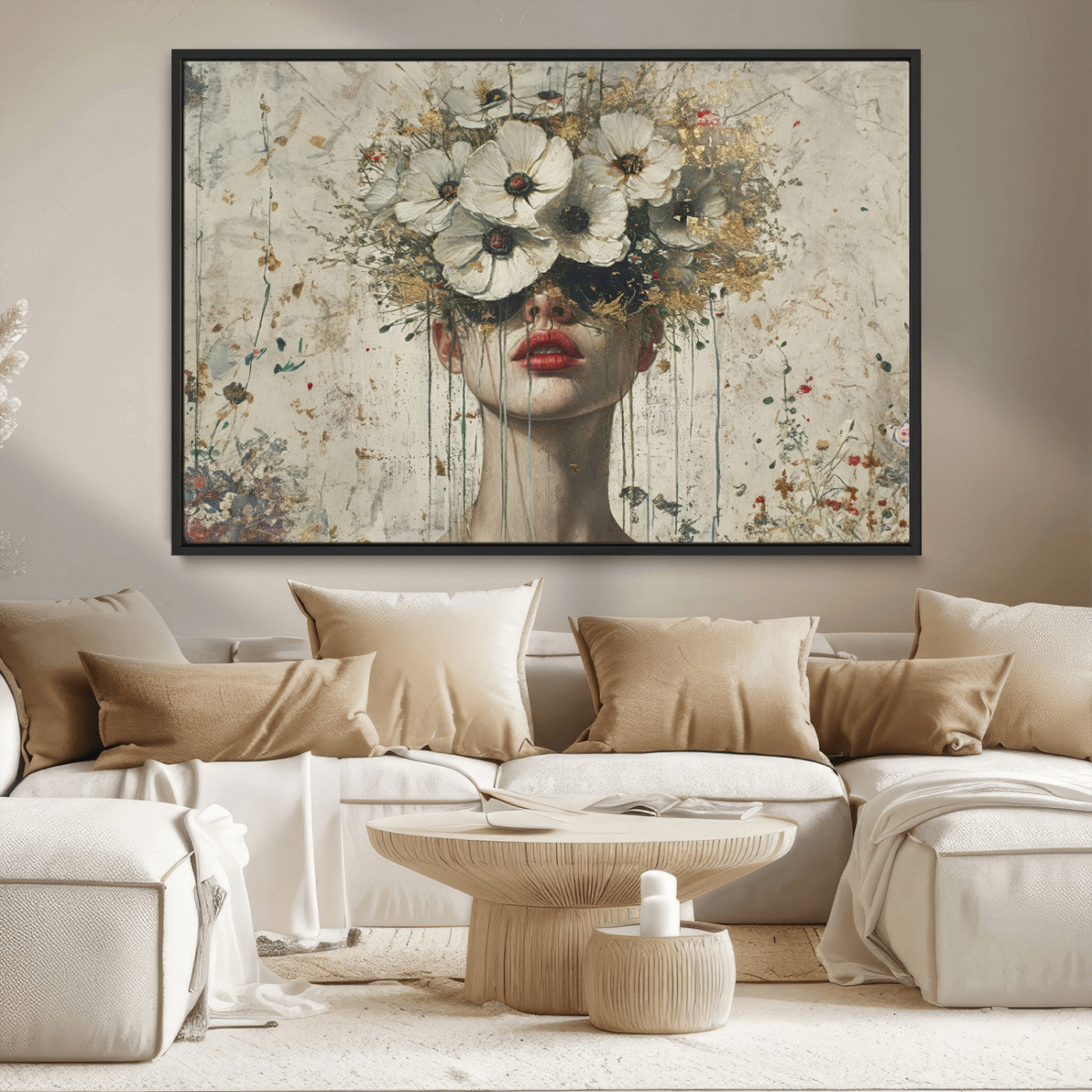 72759-MGV-CV-36X24-Abstract Floral Women Patel Wall Art Canvas Print