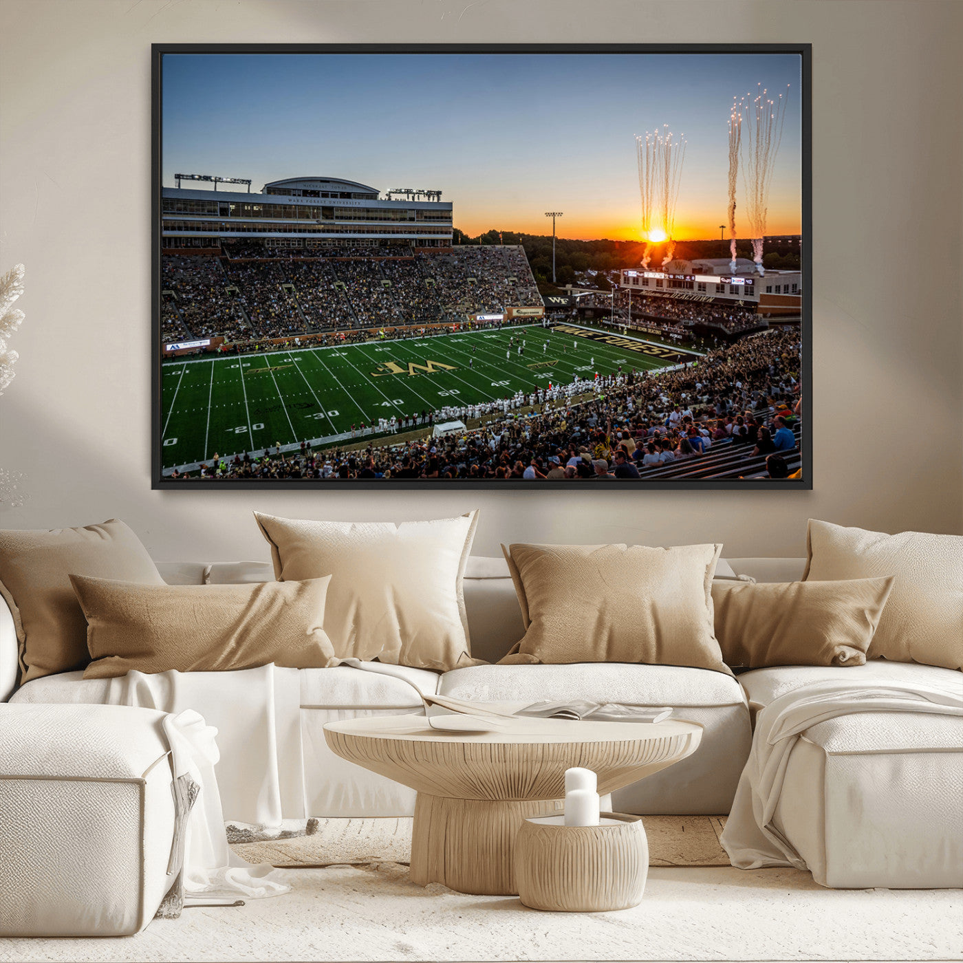 29253-MGV-CV-36X24-Demon Deacons Football Team Print Canvas- Winston-Salem Allegacy Federal Credit Union Stadium Wall