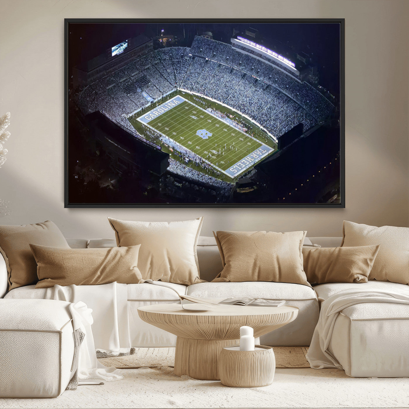 88375-MGV-CV-36X24-University of North Carolina Tar Heels Football Team Print - Chapel Hill Kenan Memorial Stadium