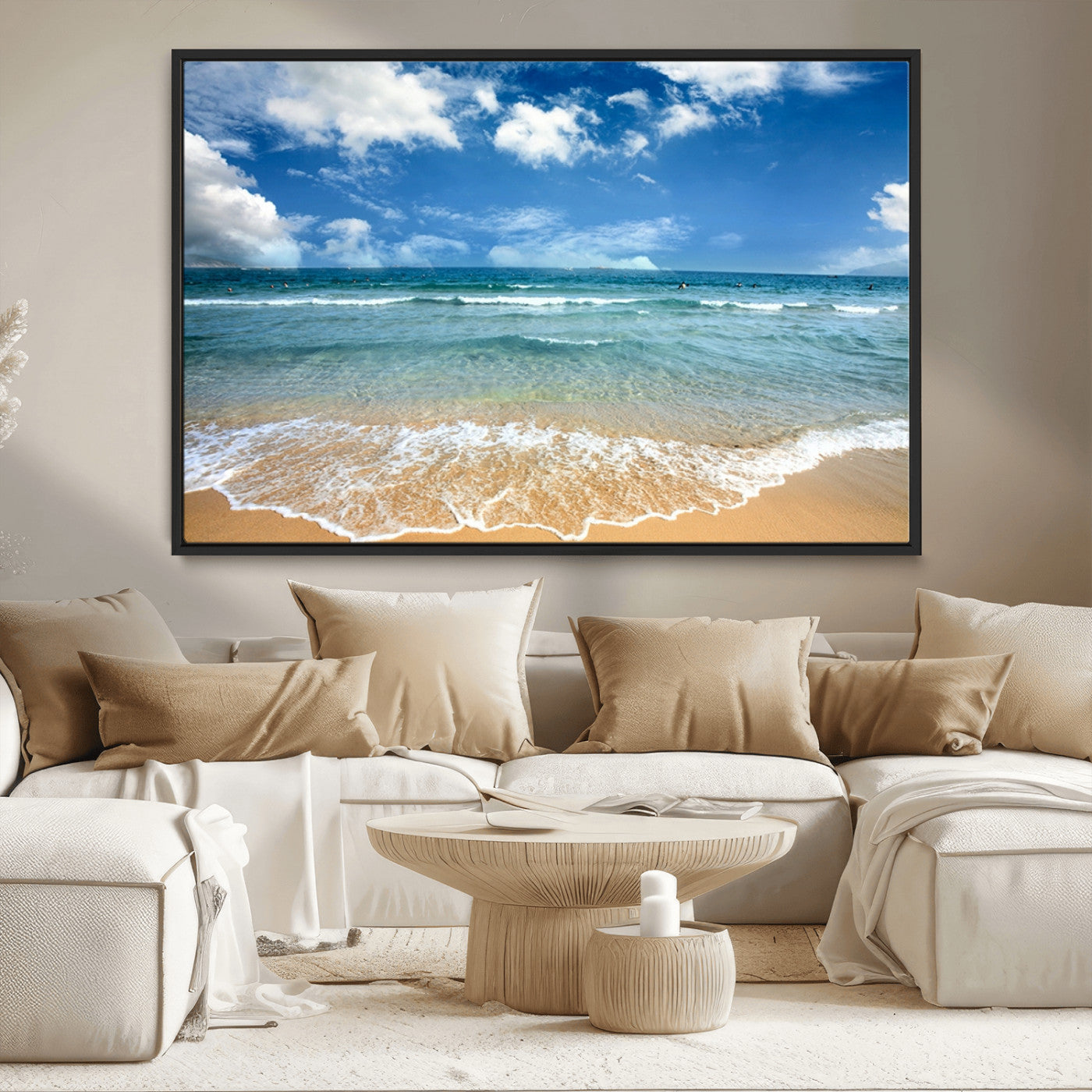 78859-MGV-FC-36X24_Black-Sea View From the Beach Canvas Print