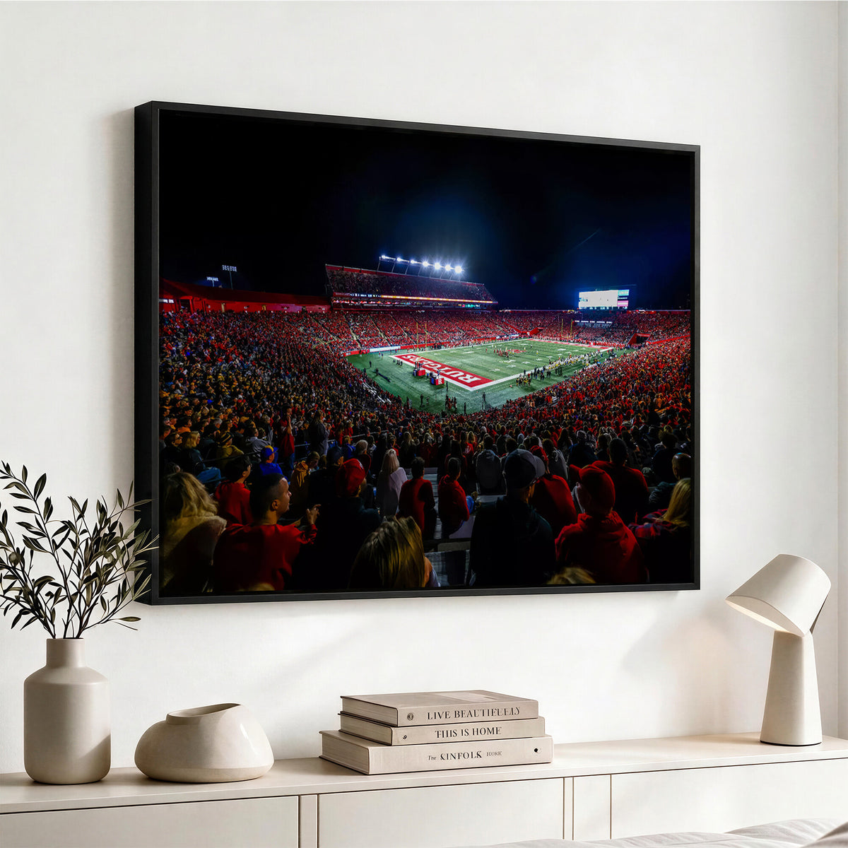 18115-PAN-FL-20X10 - Rutgers Scarlet Knights Football Team Print - SHI Stadium, Piscataway Wall Art Canvas Print