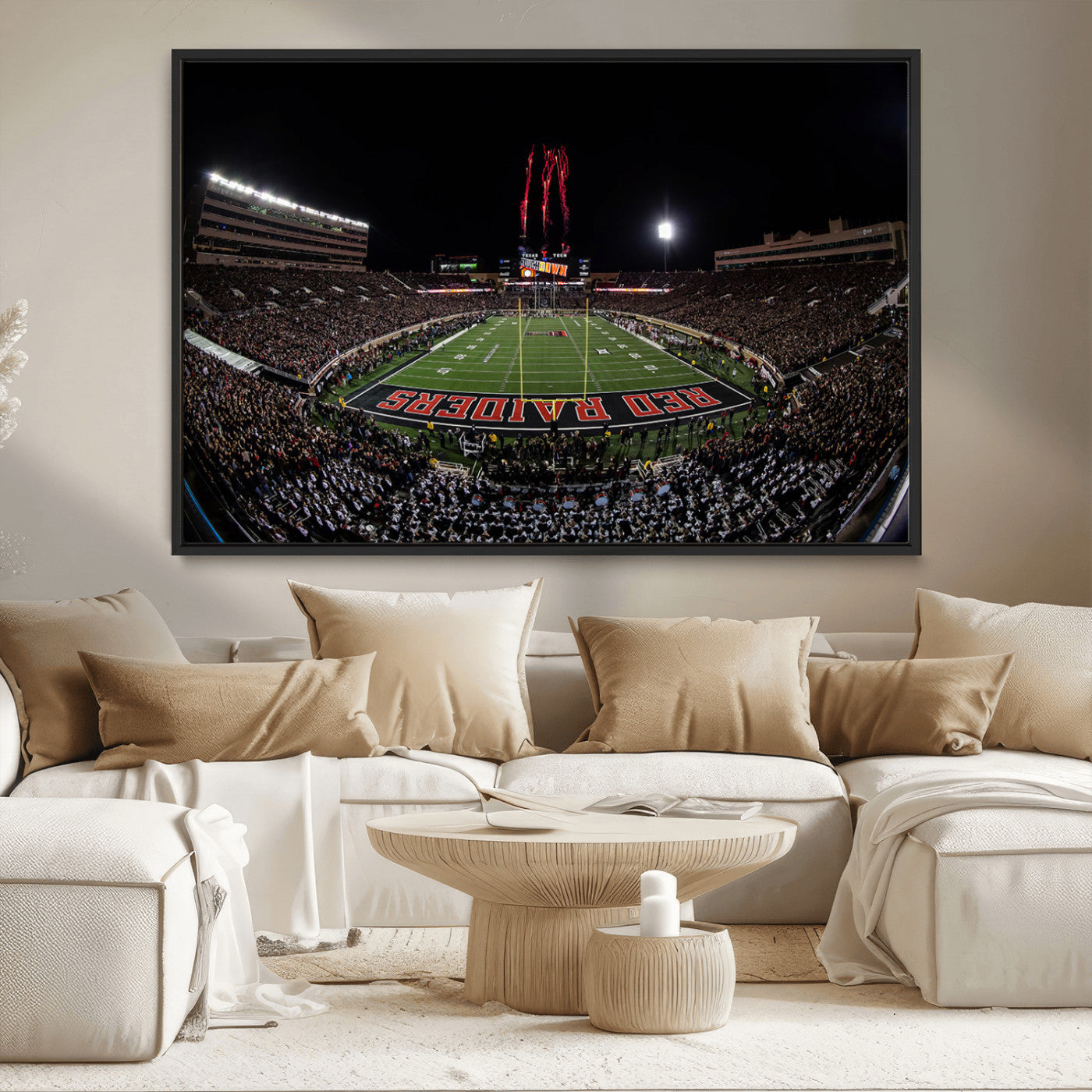 83122-MGV-CV-36X24-Framed Texas Tech Red Raiders Stadium Canvas, Texas Tech Red Raiders Football Team Print - Lubbock