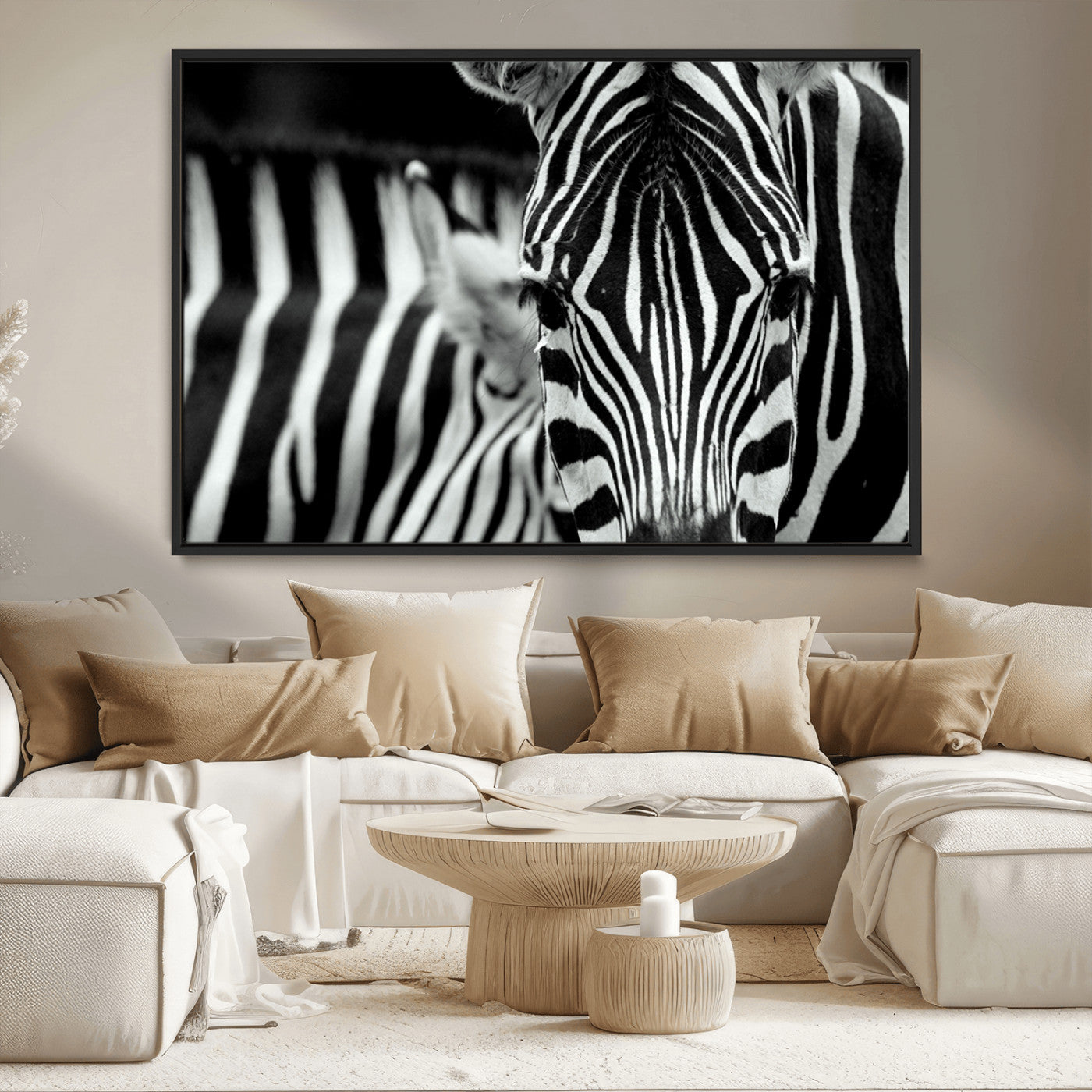 MGV-FC-36X24 - Large Wall Art Close Taken Zebra Canvas Print