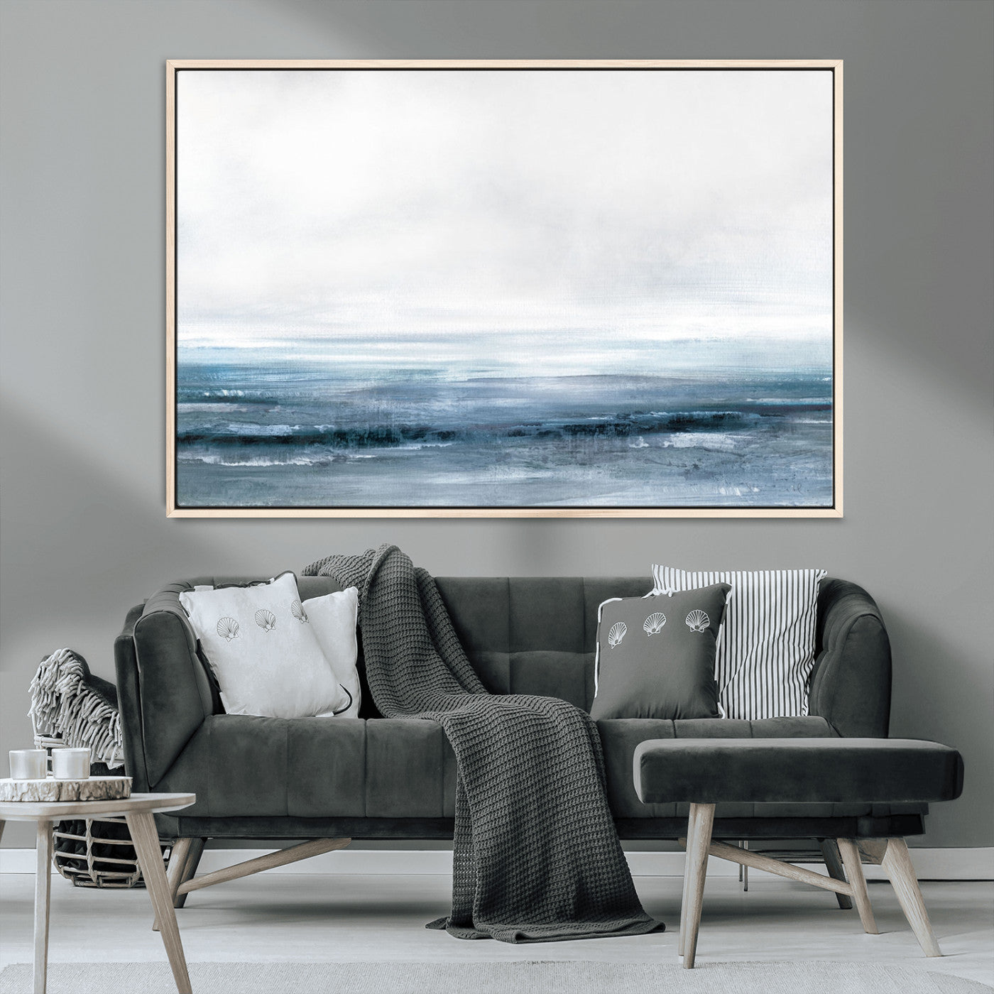 65702-MGV-CV-36X24-Blue Ocean Abstract Artwork Wall Art Canvas Print