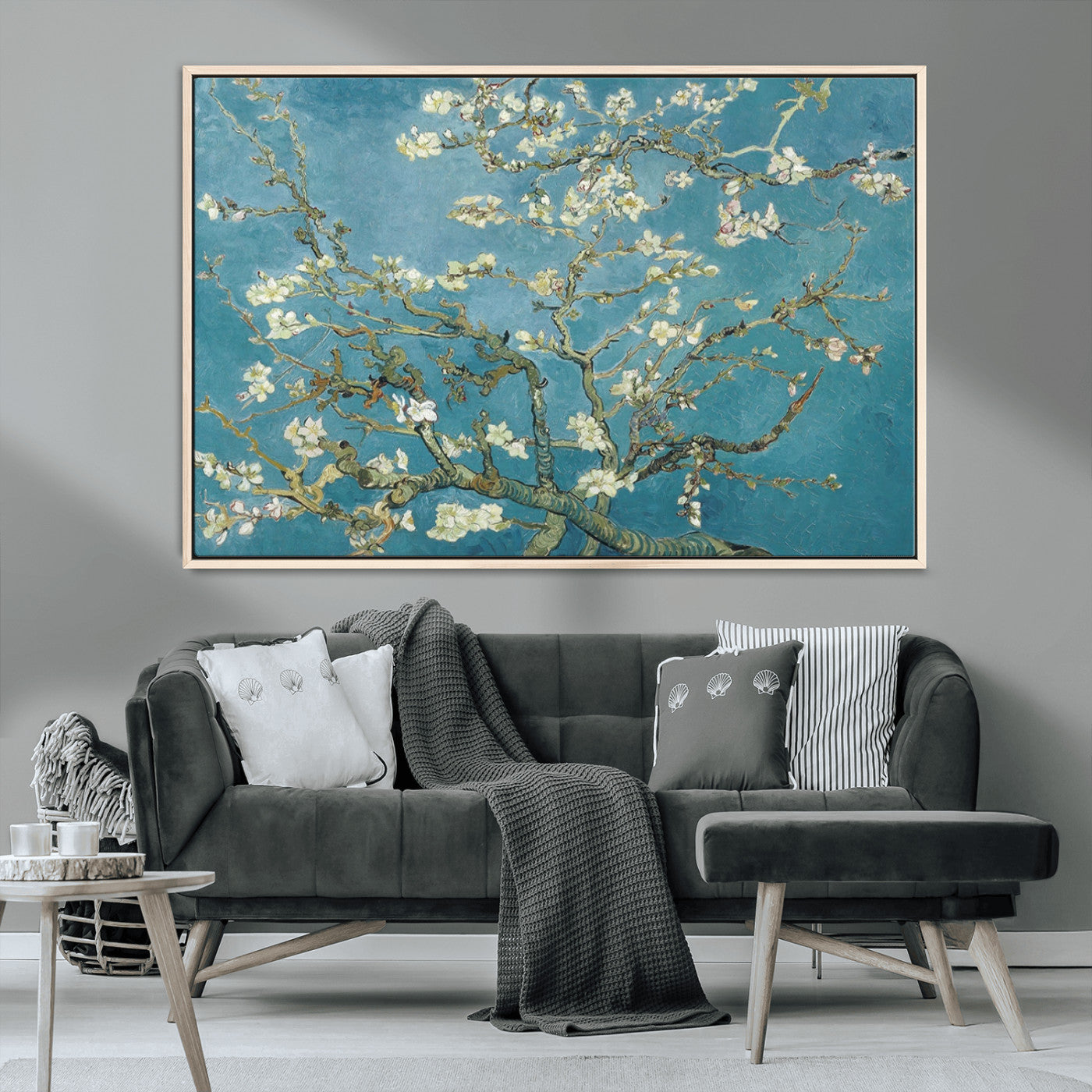 65607-MGV-CV-36X24-Vincent Van Gogh's Almond Blossom Abstract Wall Art Canvas, Van Gogh Almond Blossom Canvas Print