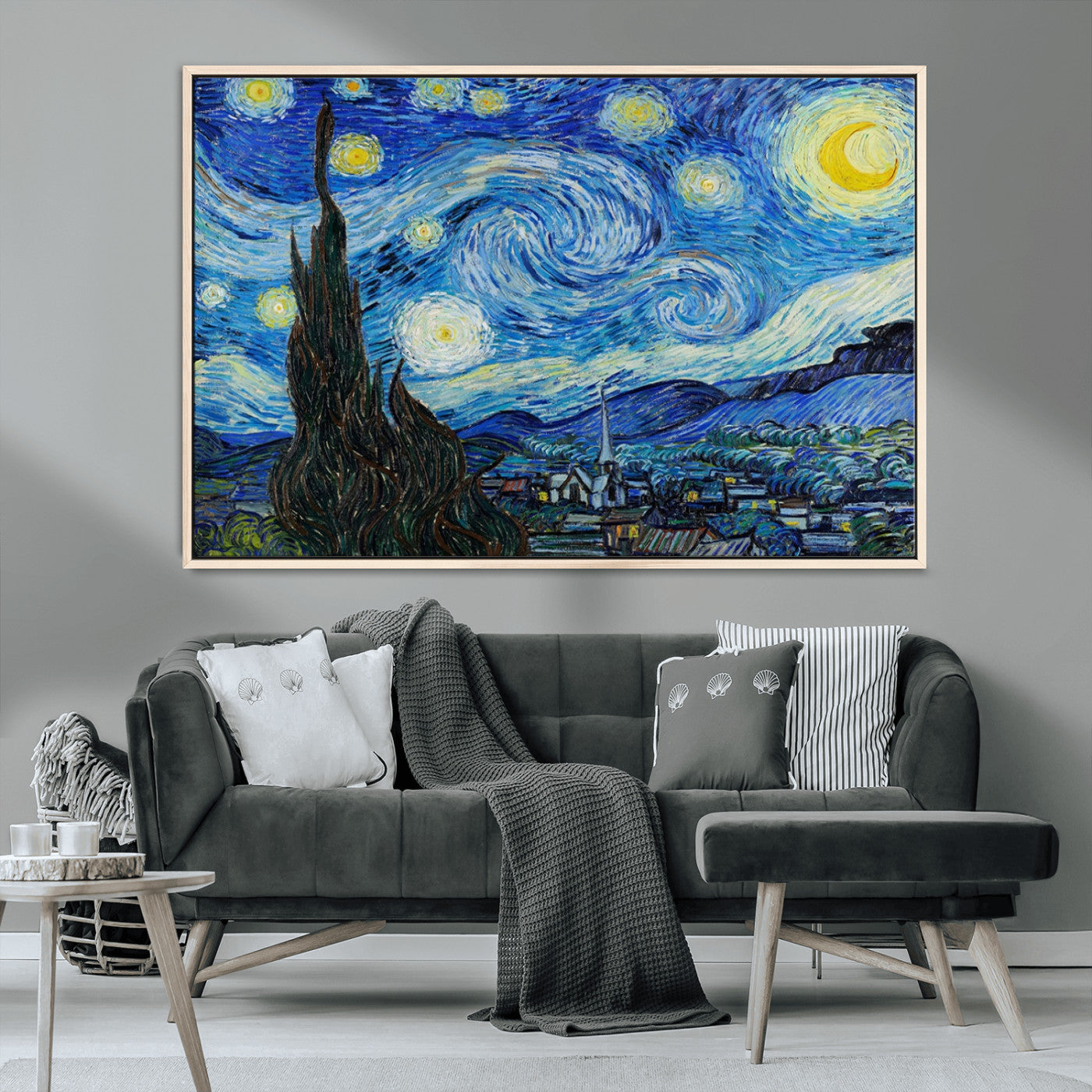 39177-MGV-CV-36X24-Vincent Van Gogh The Starry Night Abstract Wall Art Canvas Print