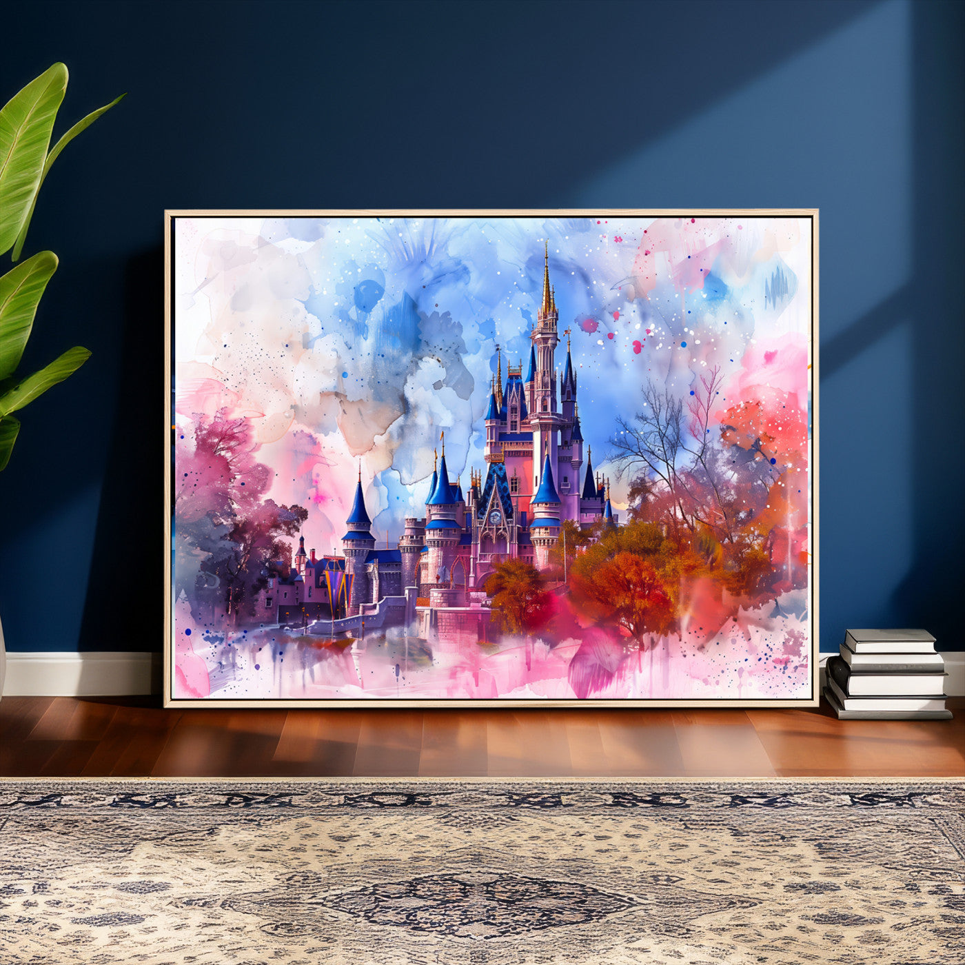 58662-MGV-CV-36X24 - Disney Wall Art: Dreamy Watercolor Cinderella Castle Canvas Print