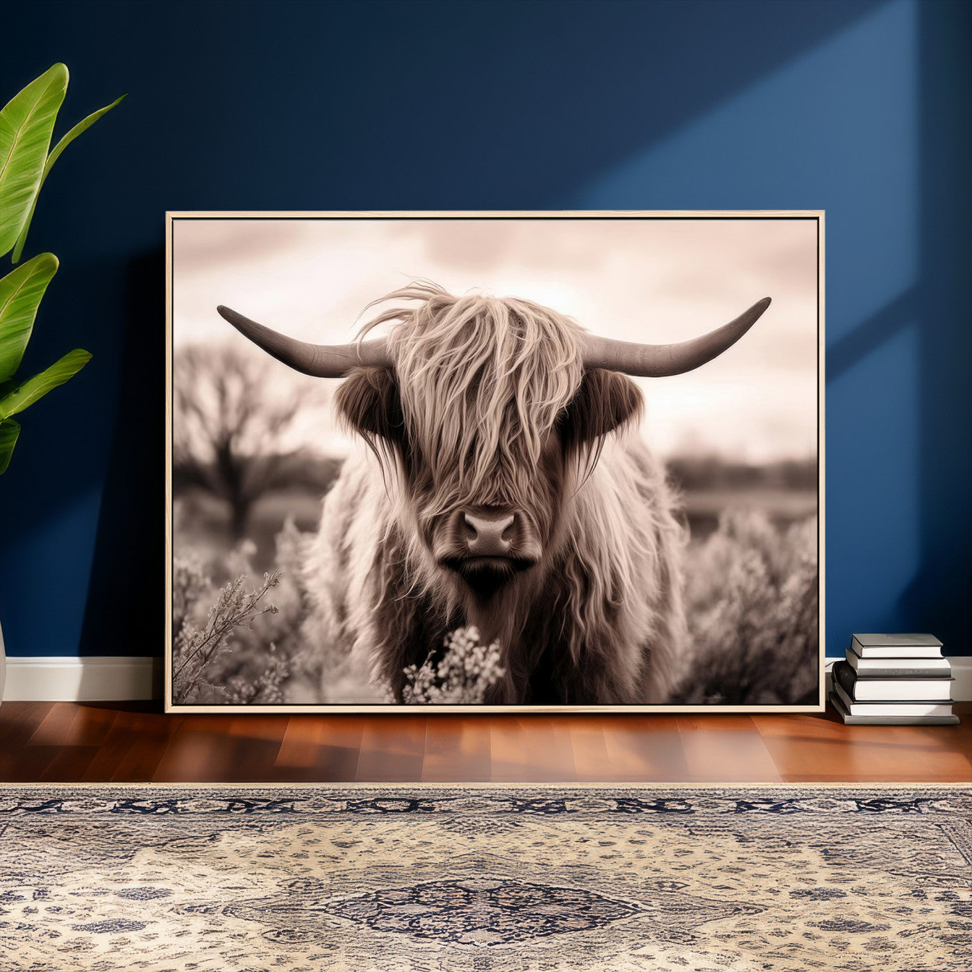 55903-MGV-CV-36X24 - Scottish Cow Longhorn Wall Art Canvas Print