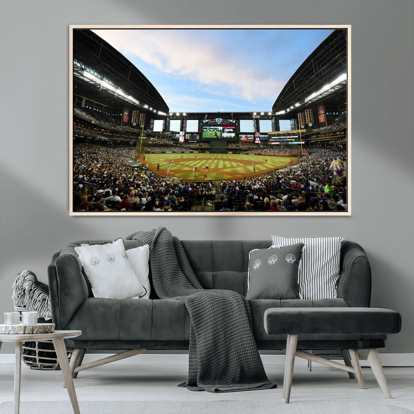 92672-MGV-CV-36X24-Arizona Diamondbacks Team Print - Phoenix Chase Field Stadium Wall Art Canvas Print