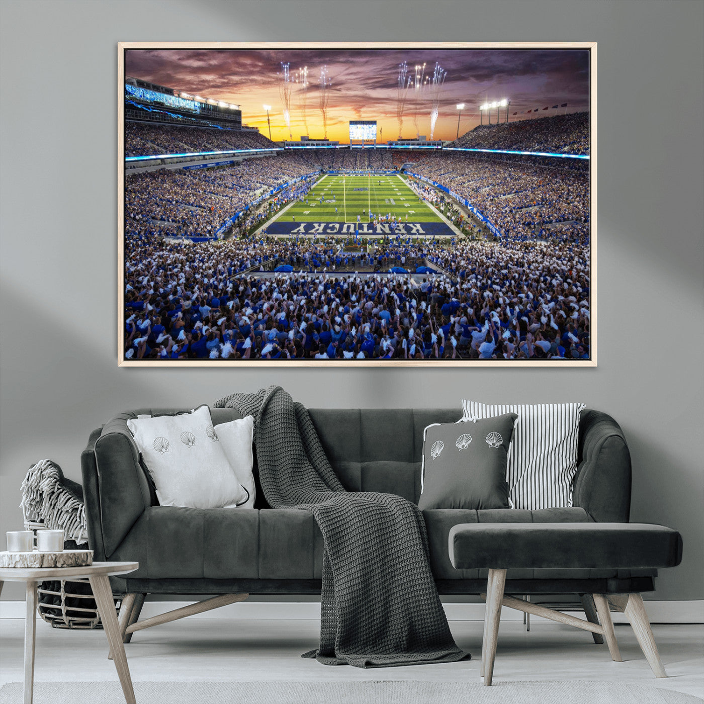 78524-MGV-CV-36X24-Kroger Field Wall Art Print - Kentucky Stadium Wall Art Print - Sunset Football Stadium Wall Decor -