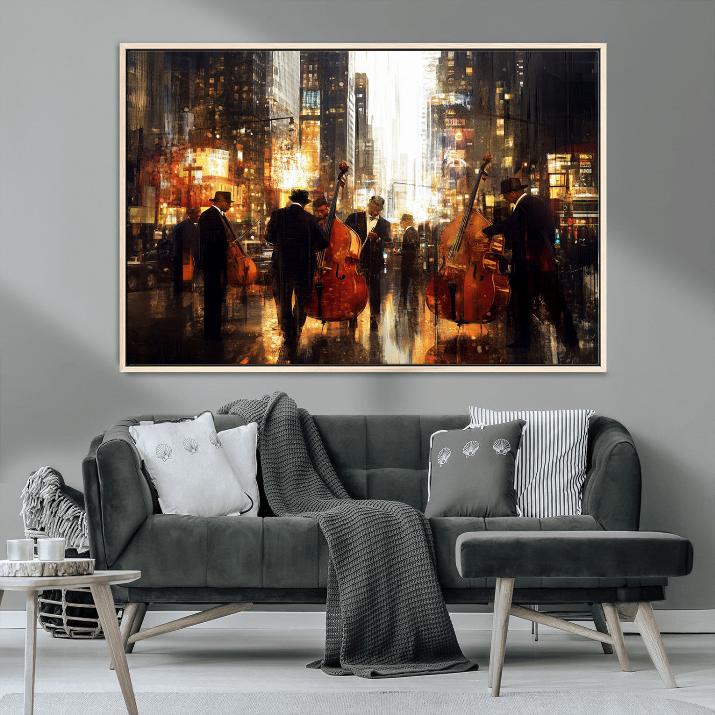 -Abstract Jazz Art Wall Art Canvas Print - Framed Abstract Music Canvas - Colorful Instrument Poster