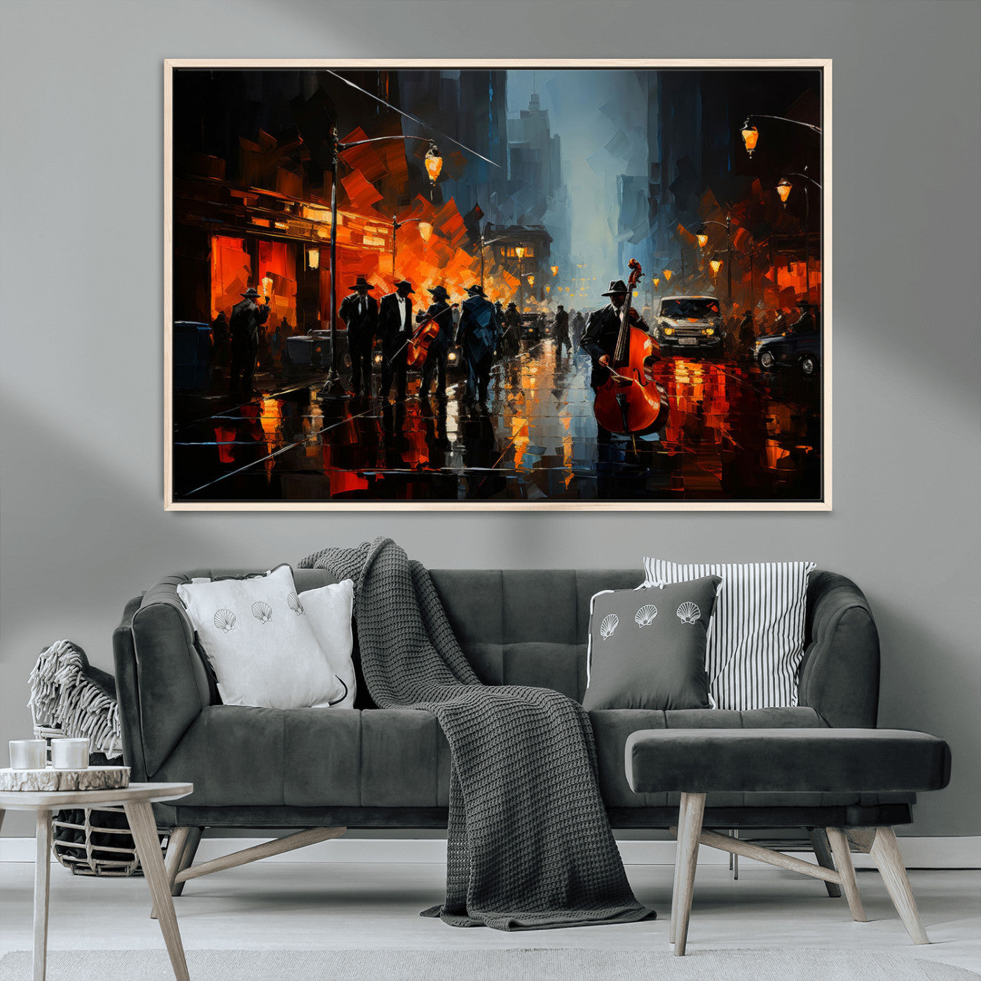 -Winston Porter Jazz Wall Art - African American Music Canvas - Abstract Colorful Music Art - Framed