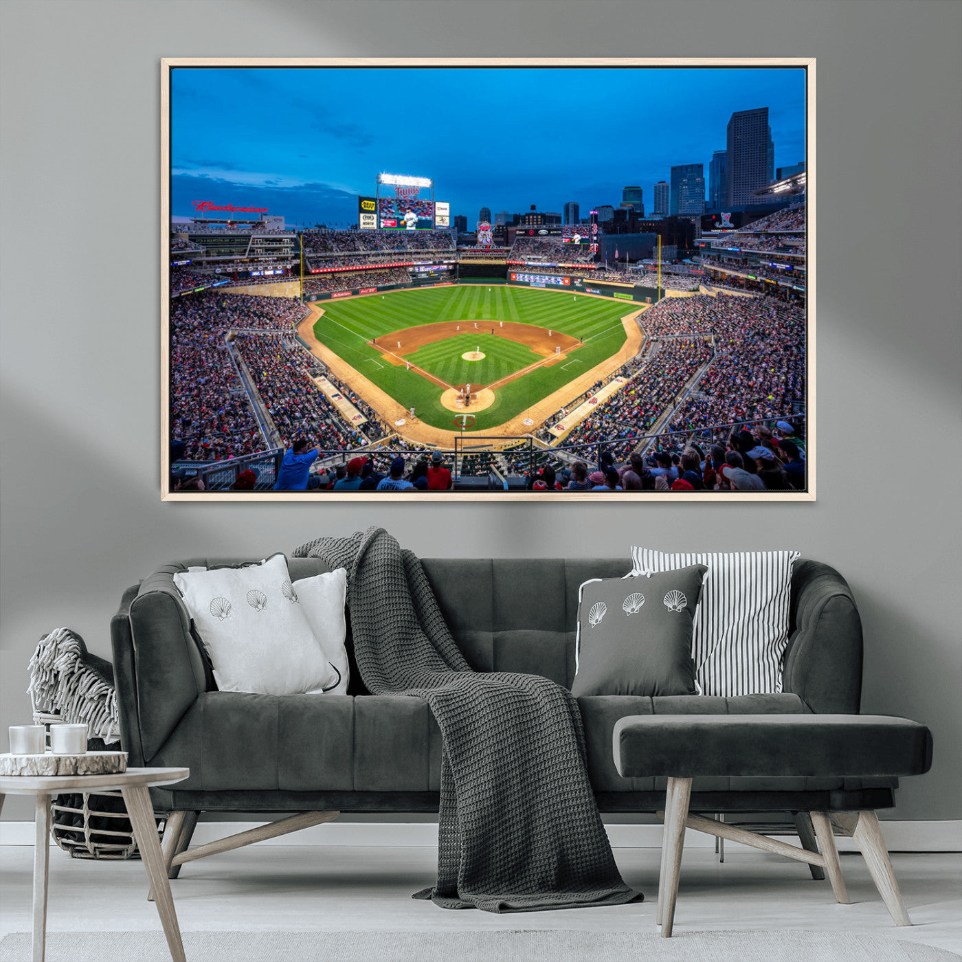 -Target Field Stadium Wall Art Canvas Print – Minnesota Twins Baseball Team Iconic Ballpark Scene for home, office