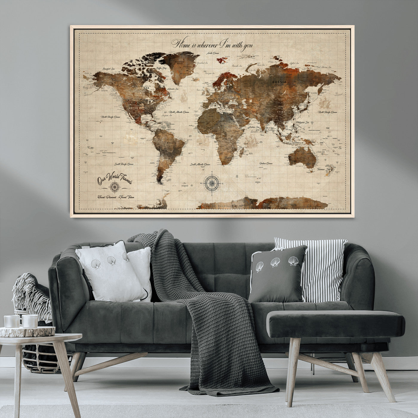 Rehber01-MGV-CV-36X24-Winter Forest Wall Art Canvas Print – Framed Snowy Ski Lift Landscape Artwork with Peaceful Winter Scene for Home, Office Decor