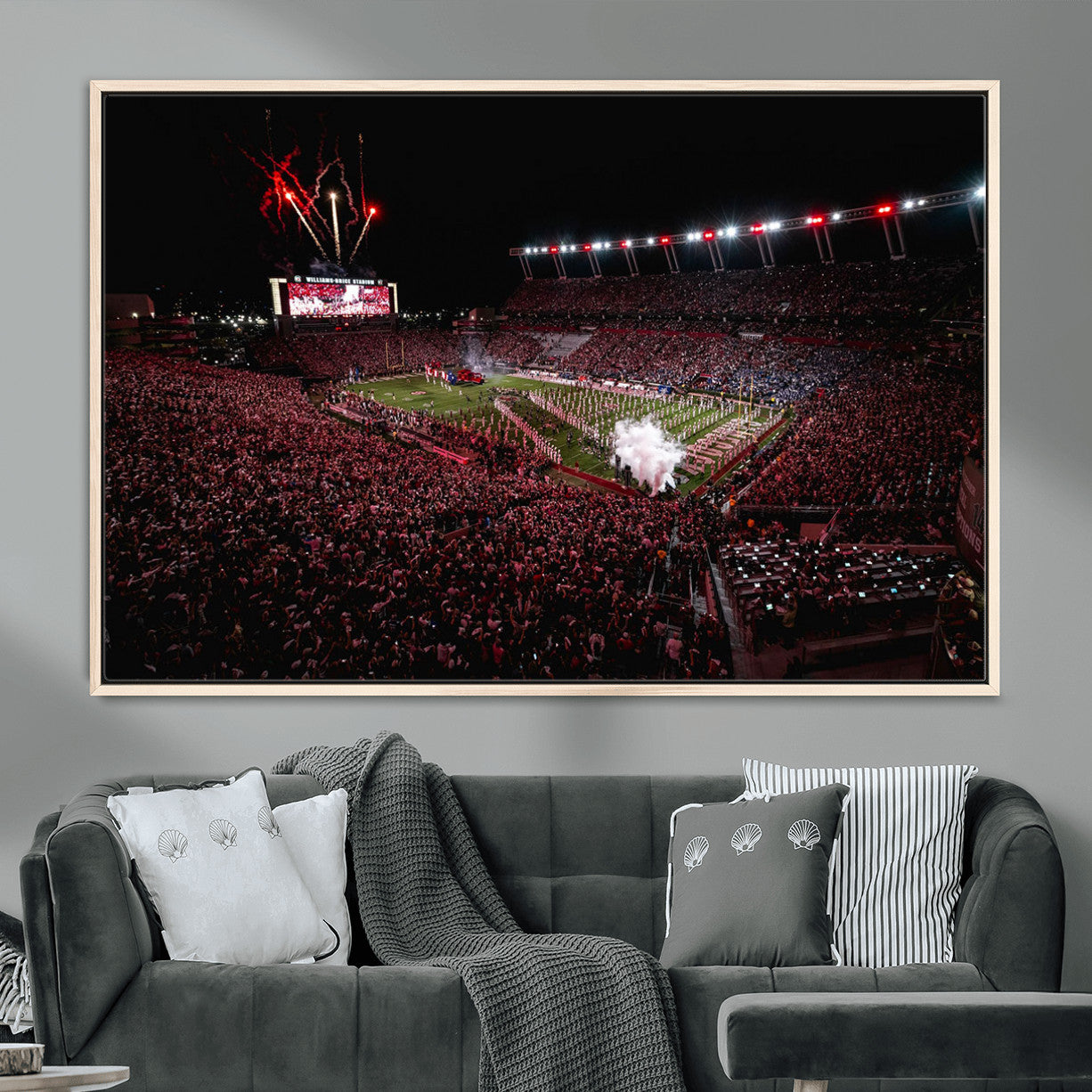 60690191-MGV-FC-36X24 - William Brice Stadium Wall Art Print – Baseball Game Room Artwork Print for Basement Dorm, Home, Office