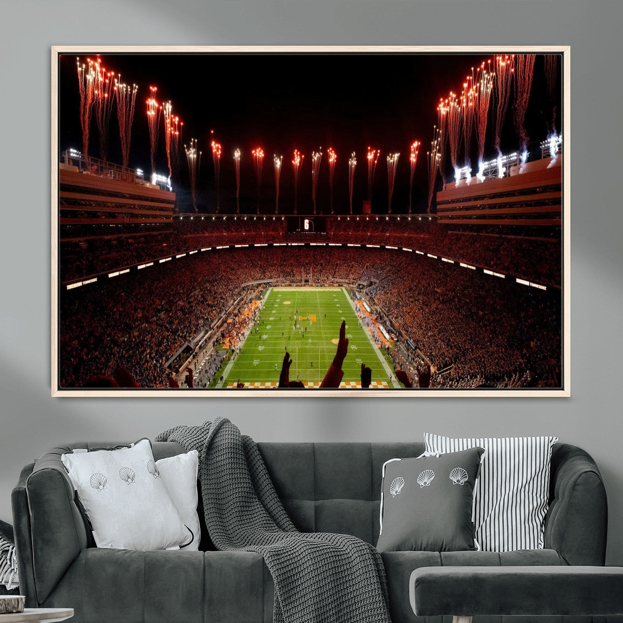 73358115-MGV-FC-36X24 - Tennessee Neyland Stadium Wall Art, Sports Arena Canvas Print, Panoramic Stadium Canvas Artwork for Home, Office