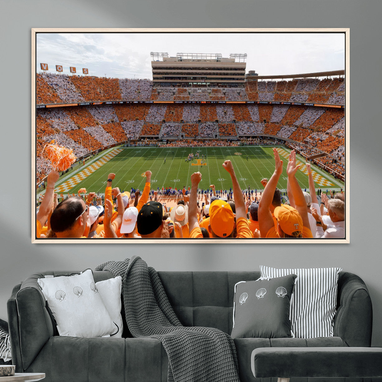 76011417-MGV-FC-36X24 - Tennessee Neyland Stadium Wall Art, Sports Arena Canvas Print, Panoramic Stadium Artwork for Home, Office