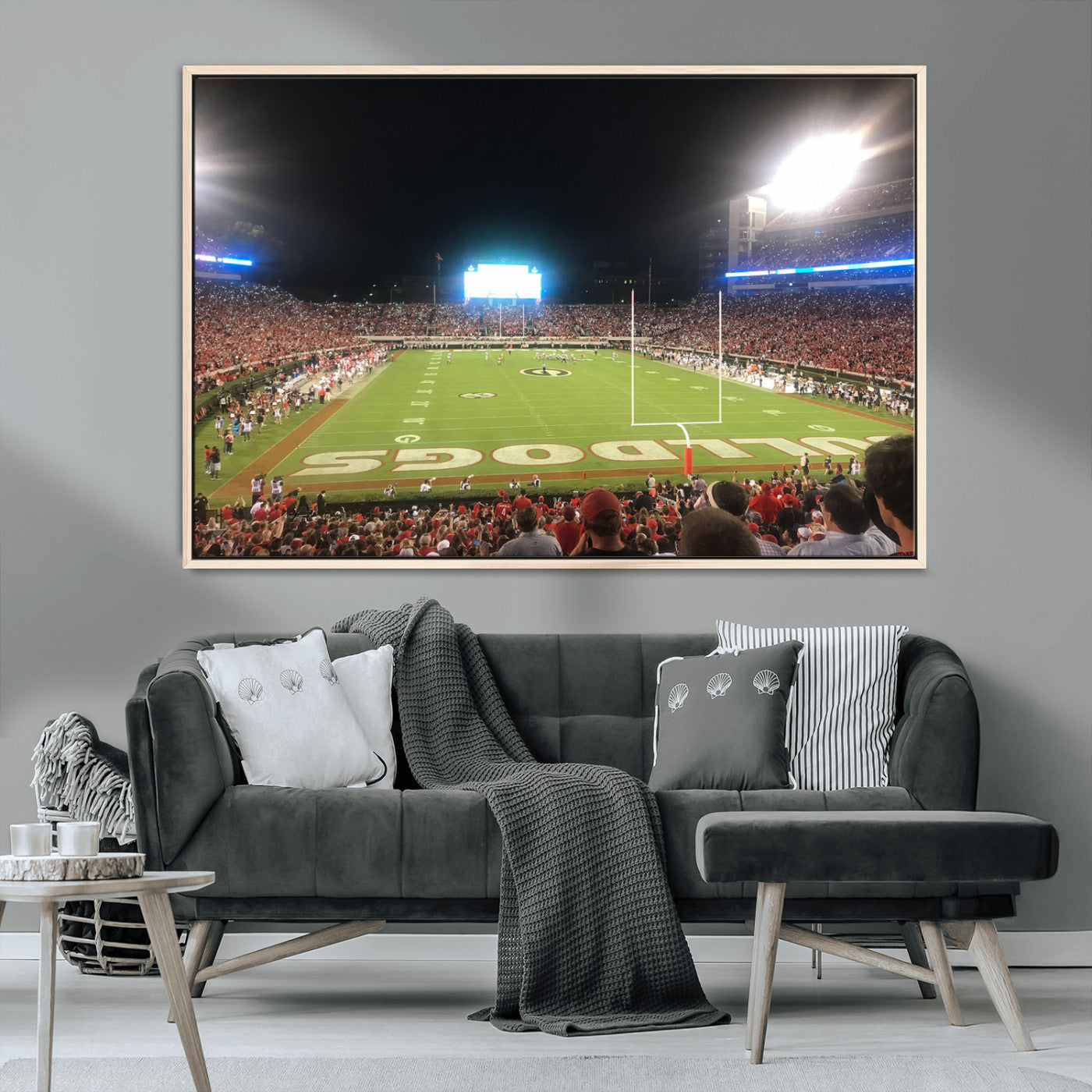 16230786-MGV-CV-36X24-Dooley Stadium Wall Art, Sports Arena Panoramic Canvas Print, Modern Stadium Landscape Artwork for Home, Office