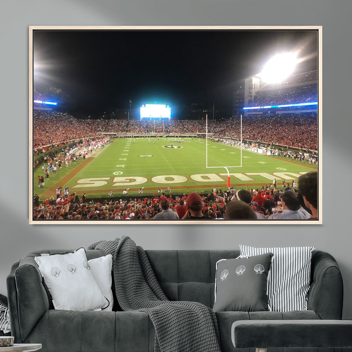 16230786-MGV-FC-36X24 - Dooley Stadium Wall Art, Sports Arena Panoramic Canvas Print, Modern Stadium Landscape Artwork for Home, Office