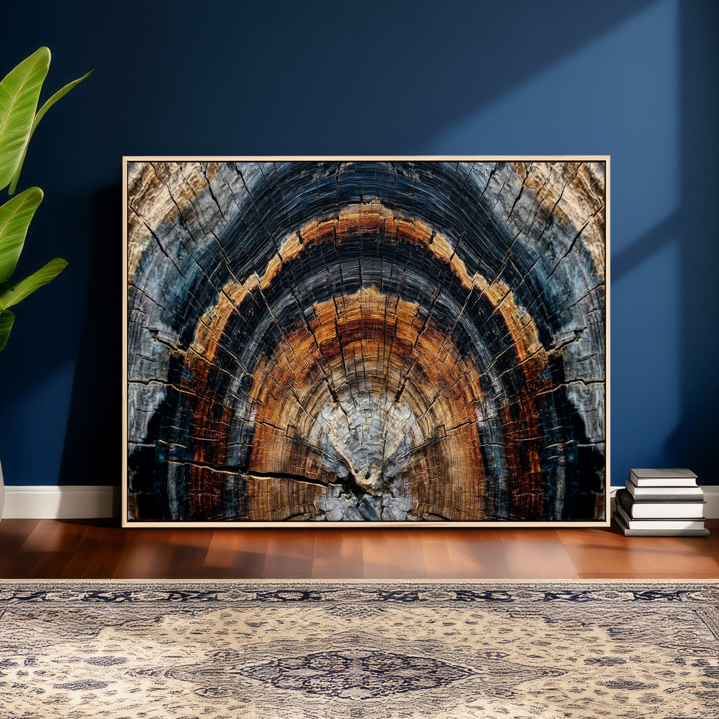 92693966A-MGV-CV-36X24 - Abstract Wood Grain Canvas Print, Tree Ring Pattern Wall Art, Framed Canvas Ready to Hang