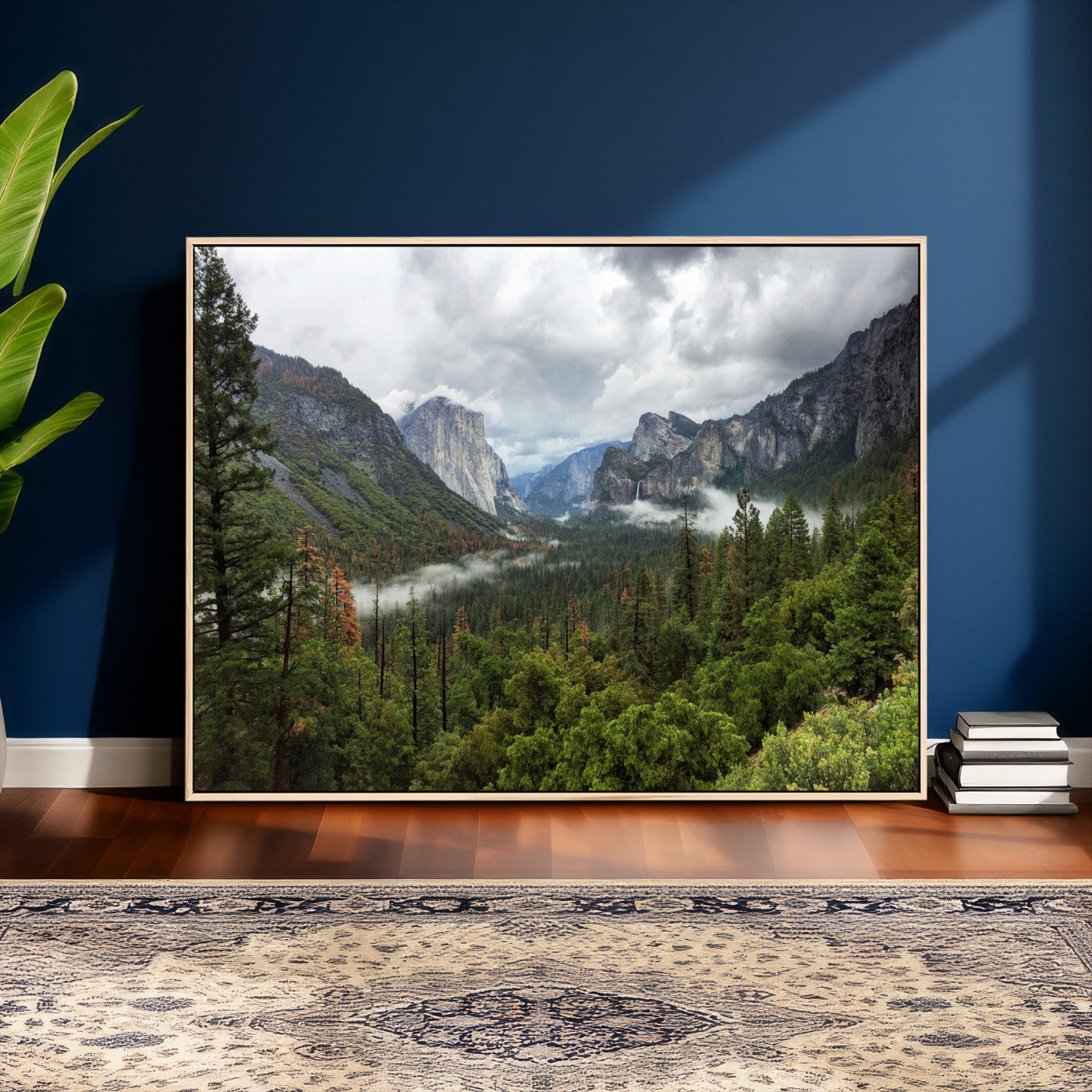 46168759-MGV-CV-36X24 - Yosemite Valley Wall Art Canvas Print, El Capitan Mountain Landscape Nature Wall Decor