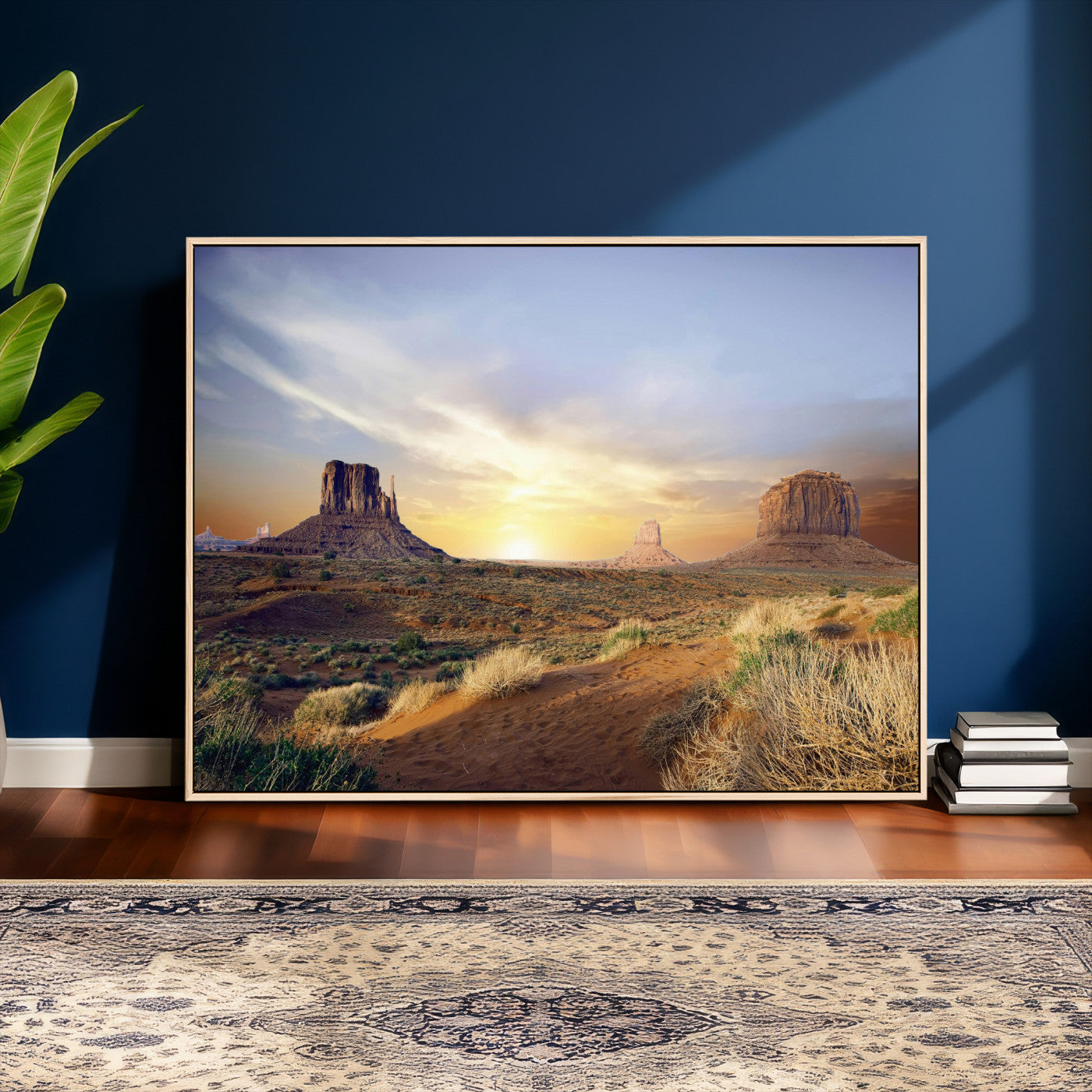 14901845-MGV-CV-36X24 - Monument Valley Desert Landscape Wall Art Canvas Print, Southwest Desert Rock Formation Canvas Print, Western Red Rock Panorama Art Printing