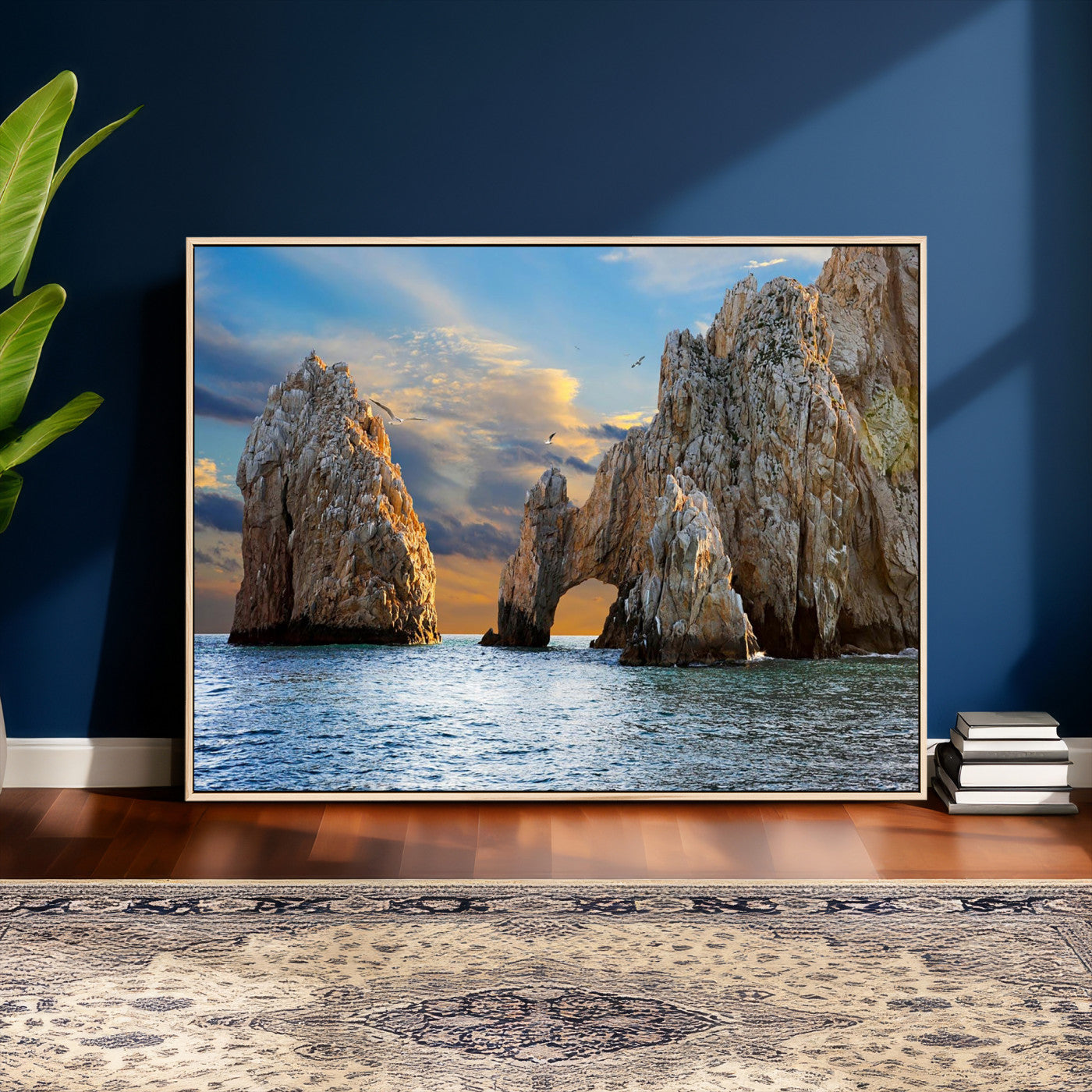 63505689-MGV-CV-36X24 - El Arco Cabo San Lucas Ocean Arch Wall Art Canvas Print, Baja California Rock Arch Seascape Canvas Print, Mexico Coastal Landmark Scenic Art Printing