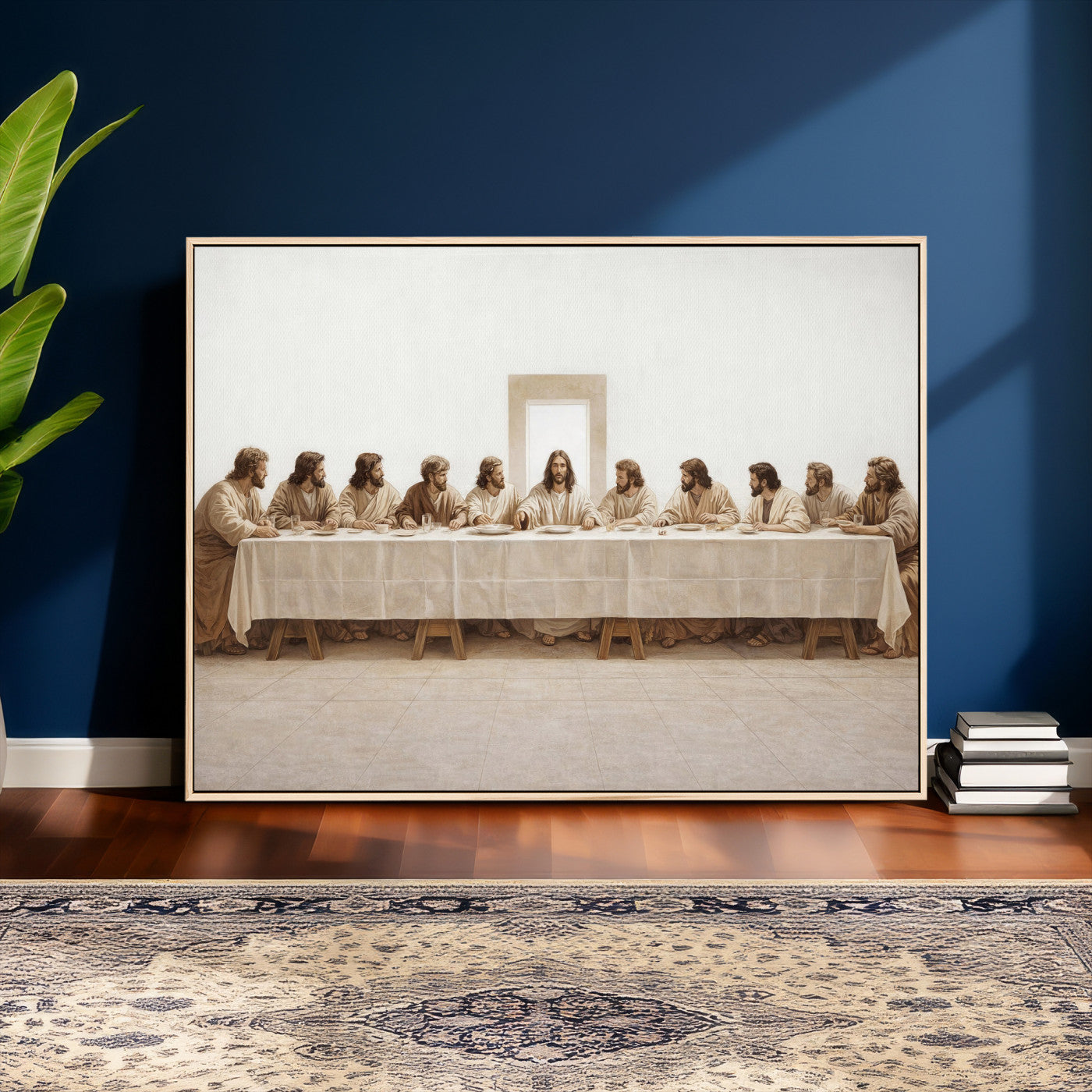76380069-MGV-CV-36X24 - The Last Supper Wall Art Canvas Print, Jesus Christ Biblical Scene Canvas Print, Christian Religious Artwork for Church Living Room Decor