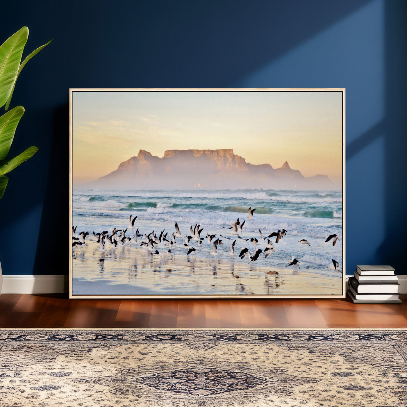 78989362-MGV-CV-36X24 - Seagulls Over Ocean Wall Art Canvas Print – Coastal Beach Landscape Artwork for Living Room Decor