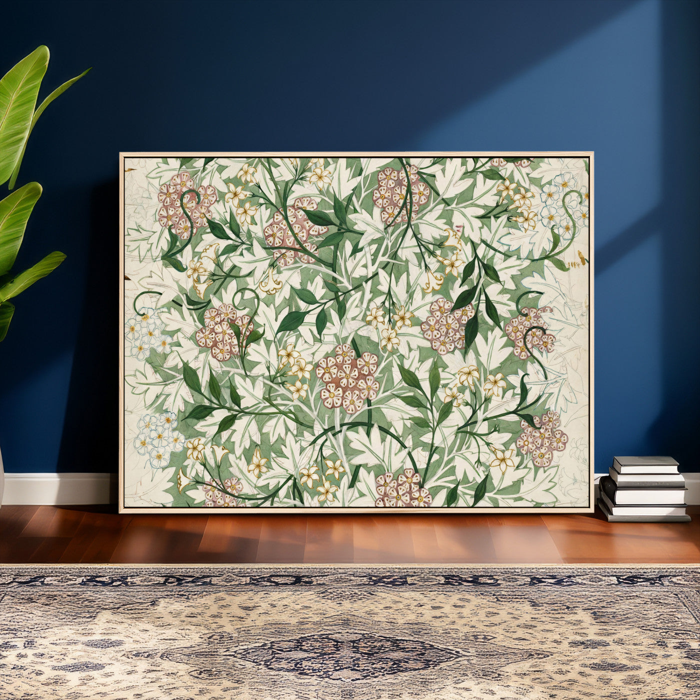 33560597-MGV-CV-36X24 - William Morris Jasmine 1872 Canvas Wall Art — Arts and Crafts Botanical Print | Vintage Green Floral Decor | Cottagecore Gift | Classic Art