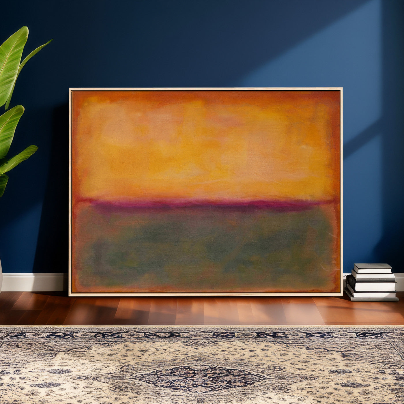 21628300-MGV-CV-36X24 - Abstract Color Field Wall Art Canvas Print, Framed Minimalist Horizon Artwork for Living Room Bedroom Office