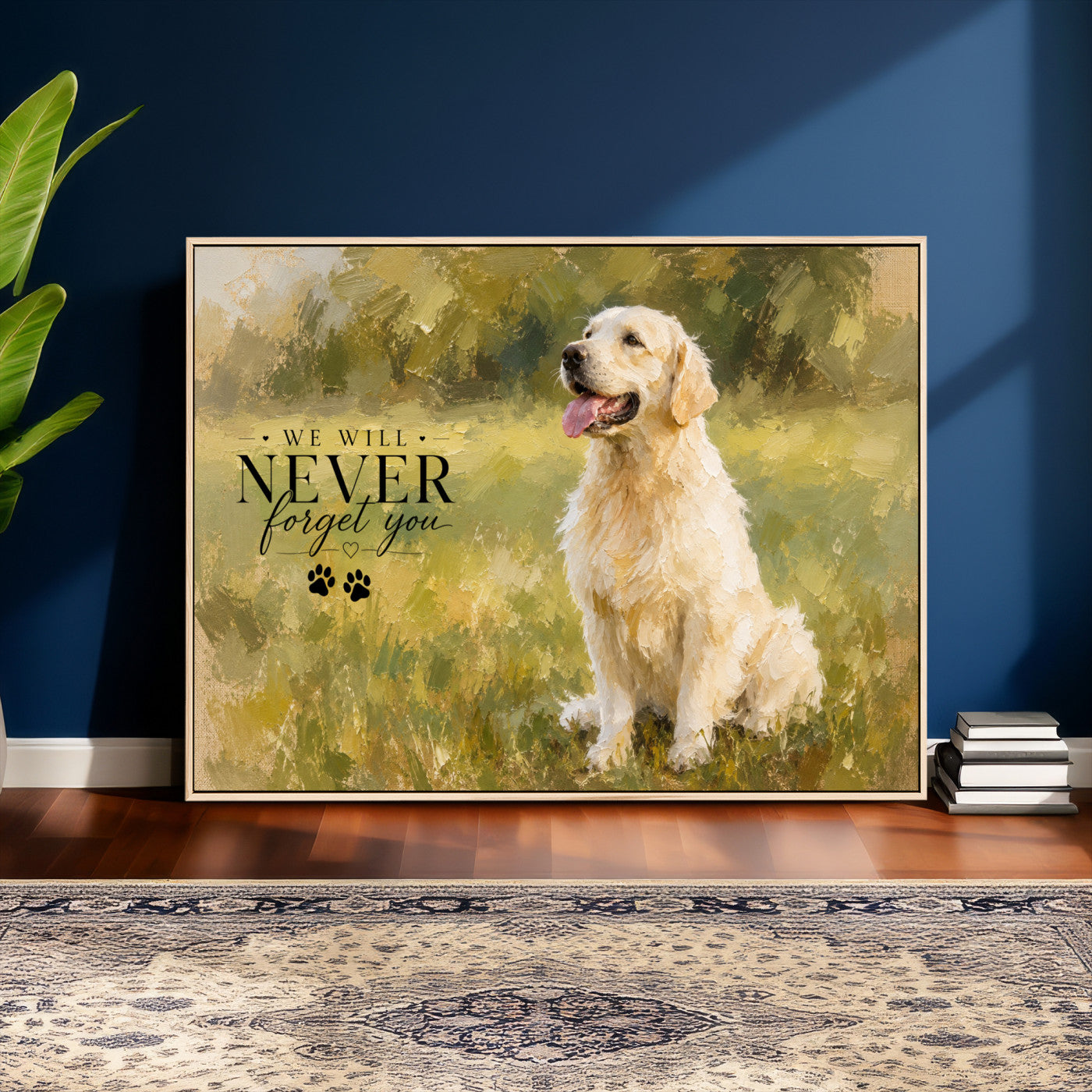 38460512P1-MGV-CV-36X24 - Oil Paint Style Pet Memorial Wall Art Canvas Print, Custom Dog Memorial Portrait, Personalized Angel Pet Loss Gift, Angel Wings Puppy Print