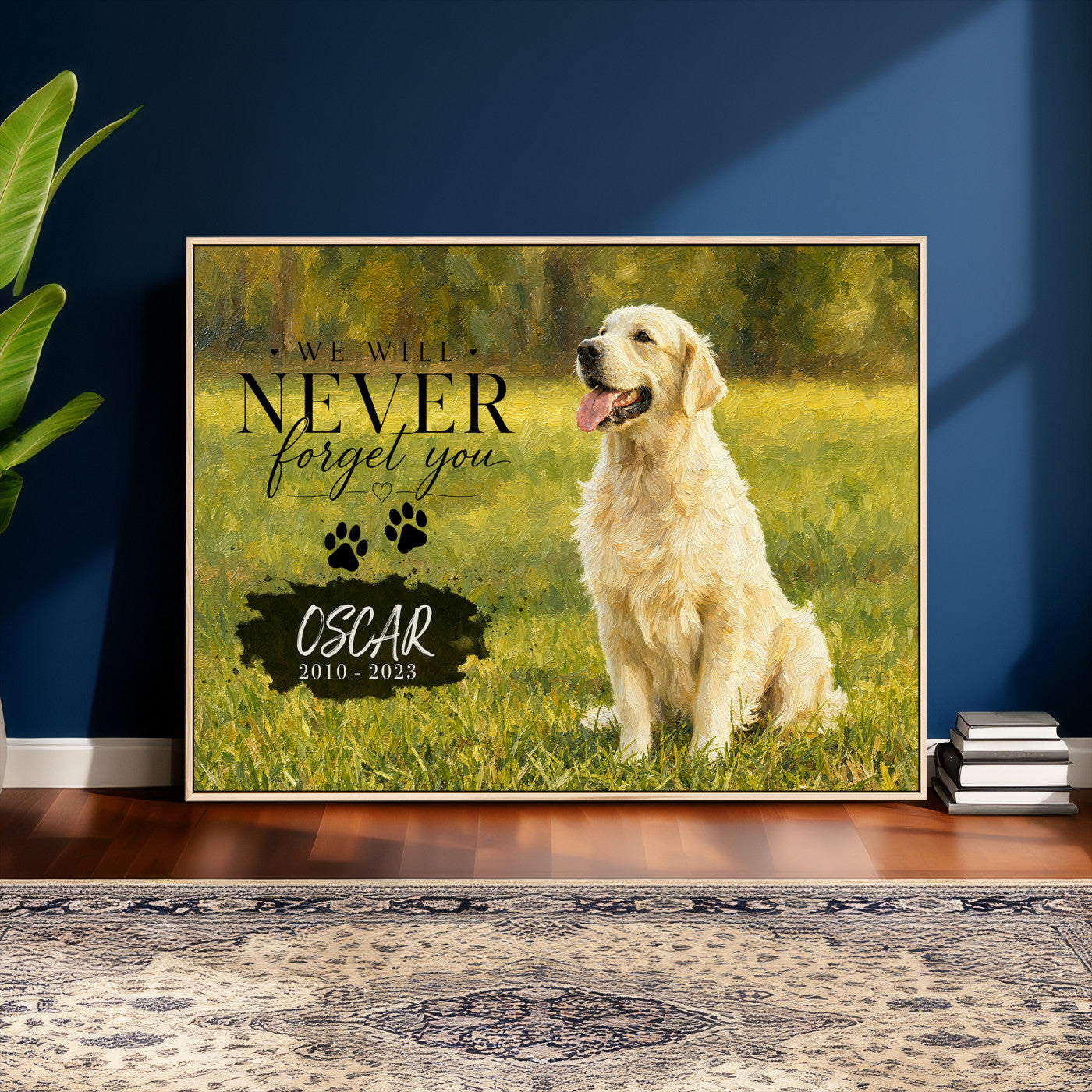 38460512P2-MGV-CV-36X24 - Pet Memorial Wall Art Canvas Print, Custom Dog Memorial Portrait, Personalized Angel Pet Loss Gift, Angel Wings Puppy Print