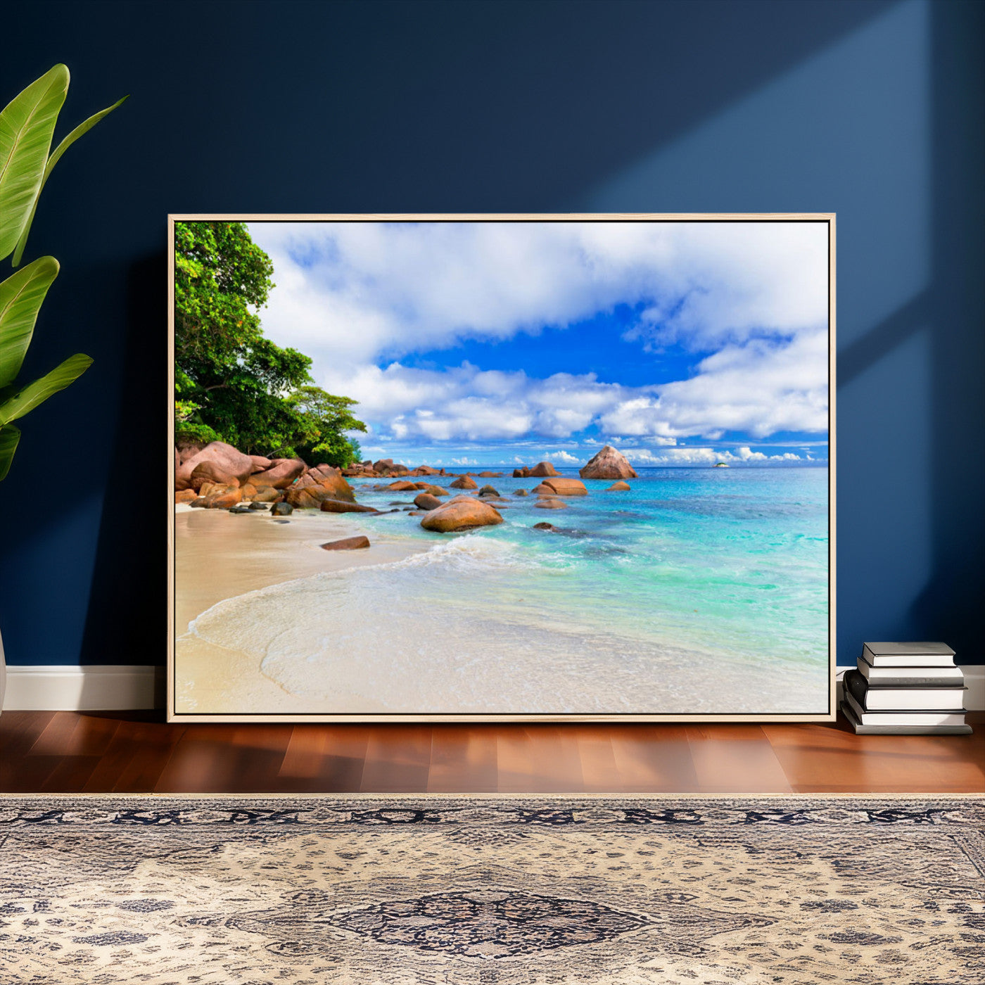 81980382-MGV-CV-36X24 - Seychelles Beach Canvas Wall Art - Anse Intendance Turquoise Ocean Print