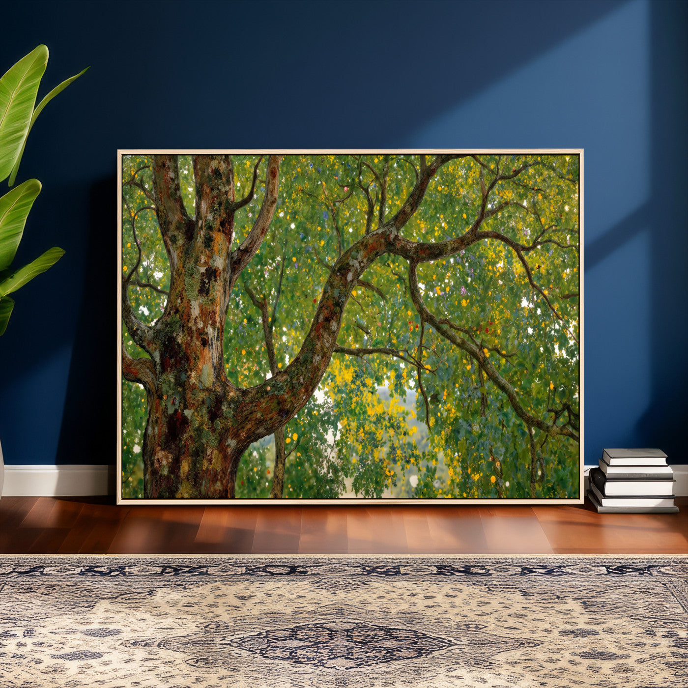 23663535-MGV-CV-36X24 - Vintage Summer Forest Green Tree Wall Art Canvas Print, Lush Leaves Impressionist Painting Print